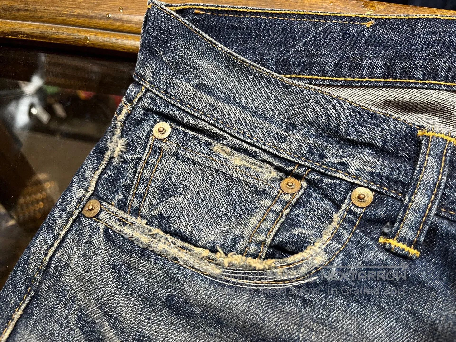 RRL Ralph Lauren distressed blue denim jeans by rrl. Size US 30 / EU 46 - 4 Thumbnail
