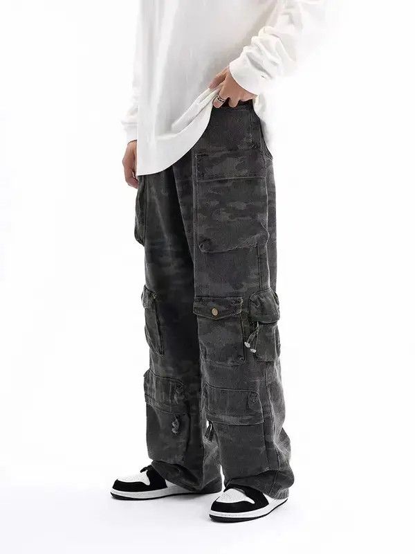Japanese Brand × Jean × Vintage Retro multi-pocket workwear distressed camouflage jeans Size US 32 / EU 48 - 4 Thumbnail