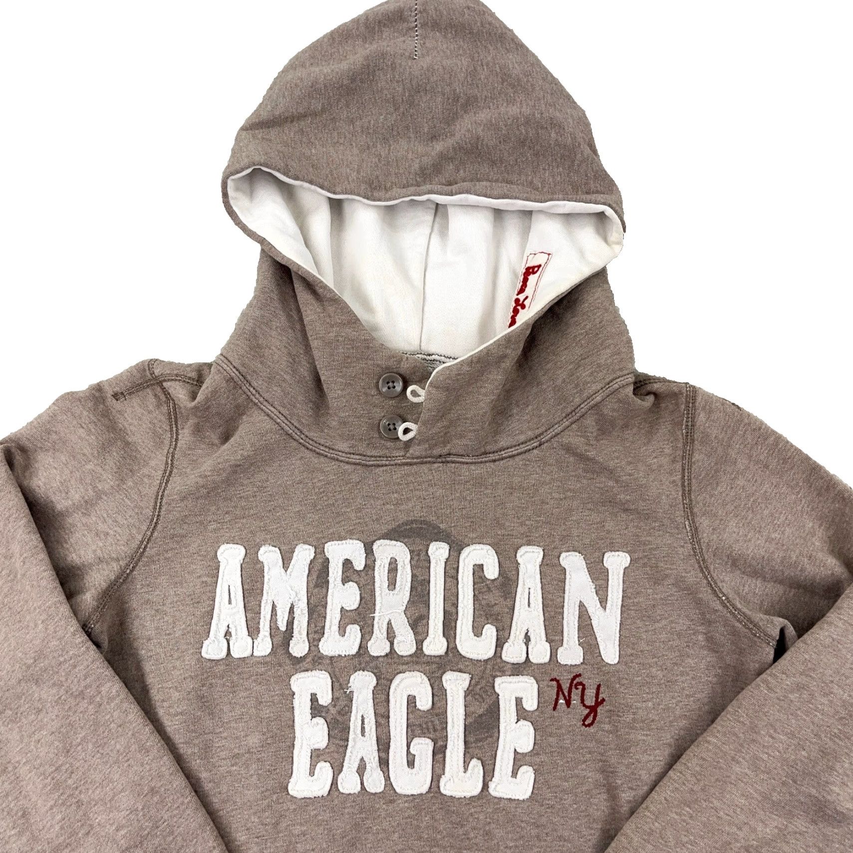 American Eagle Outfitters VINTAGE American Eagle Outfitters Hoodie Women M Brown Faded Spell Out AEO 77 Size M / US 6-8 / IT 42-44 - 2 Thumbnail