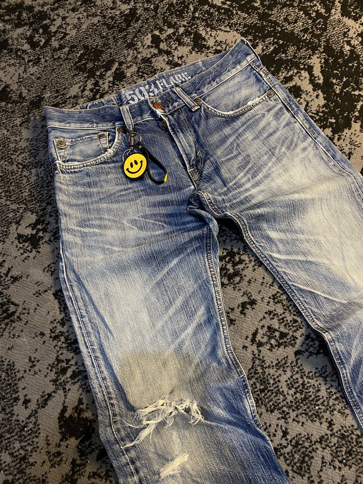 Edwin 503 Flare Edwin Blue Trip Distressed Jeans 🔥 Size US 30 / EU 46 - 9 Thumbnail