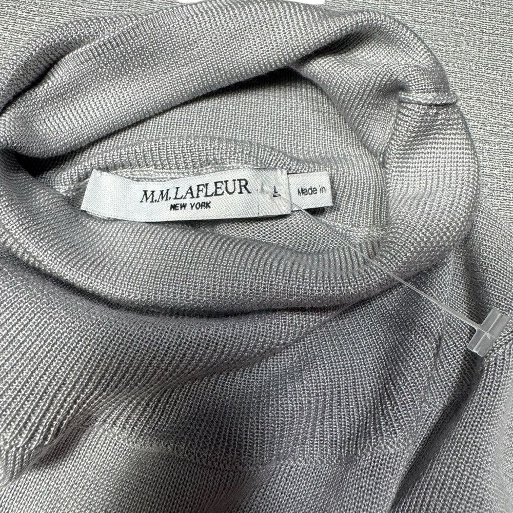 M.M.LaFleur M.M.LaFleur The Elizabeth Silk Jersey Grey Turtleneck Sweat Size L / US 10 / IT 46 - 7 Thumbnail