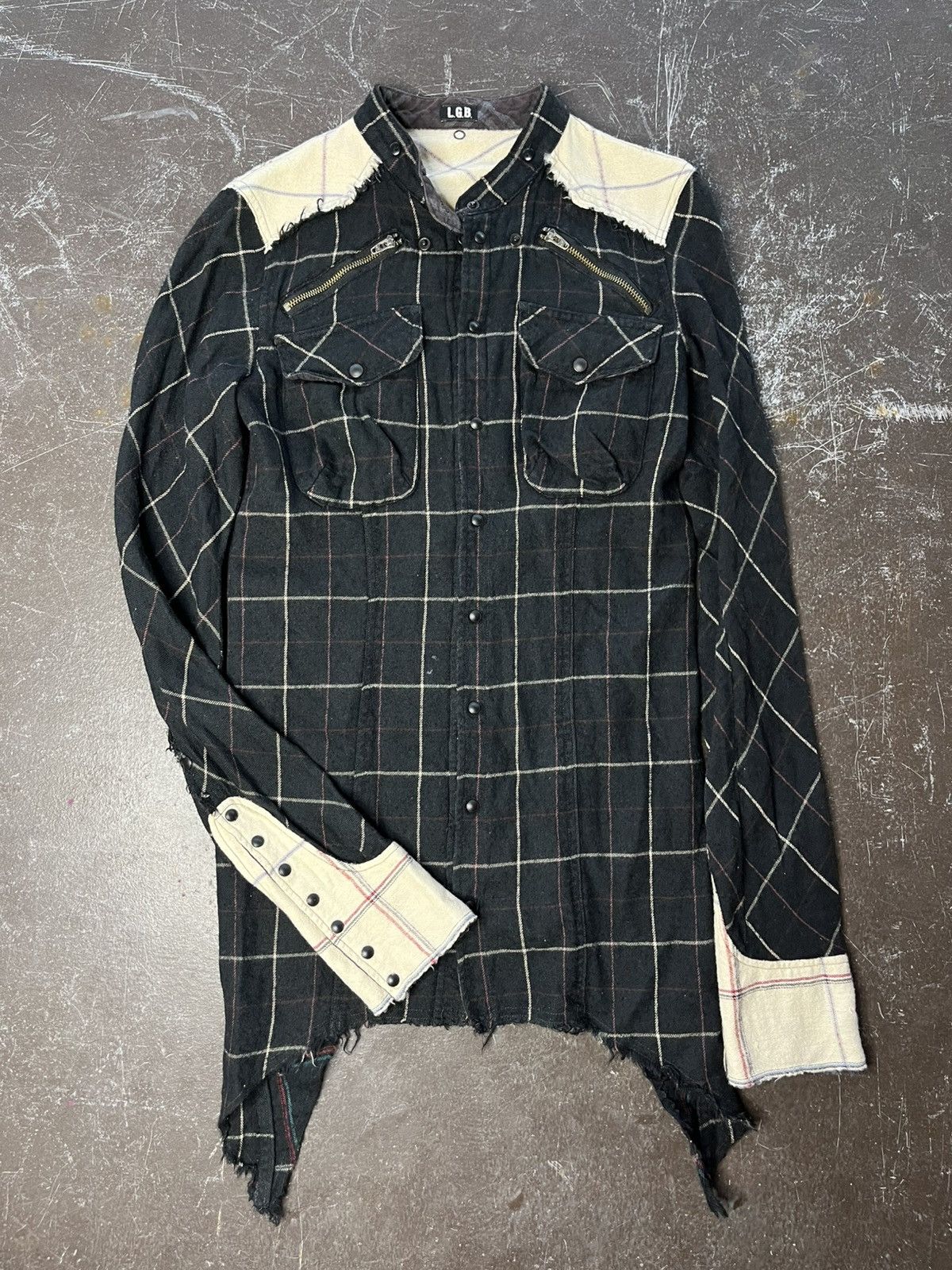 Le Grande Bleu (L.G.B.) Lgb wool plaid snap button western shirt Size US XS / EU 42 / 0 - 1 Thumbnail