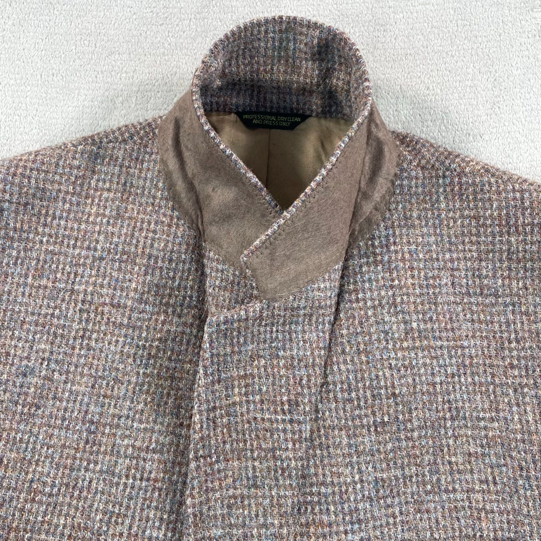 Harris Tweed VTG Harris Tweed Blazer Jacket Sport Coat Mens 42 Brown Blue Pure Wool USA Made Size 42R - 6 Thumbnail
