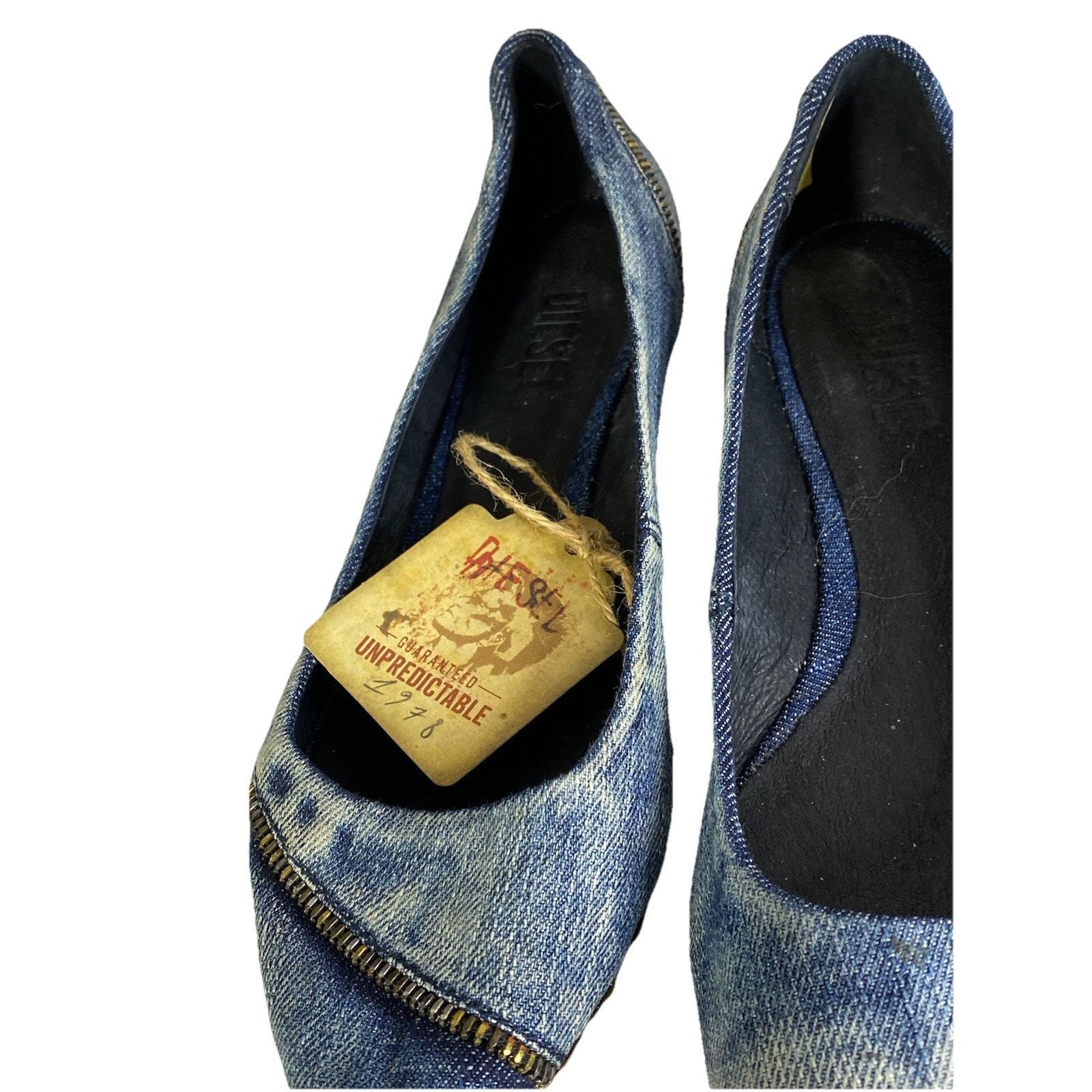Diesel NWOT Diesel FALKY Women 7.5US Denim Blue Modern Ballet Shoes Size US 7.5 / IT 37.5 - 5 Thumbnail