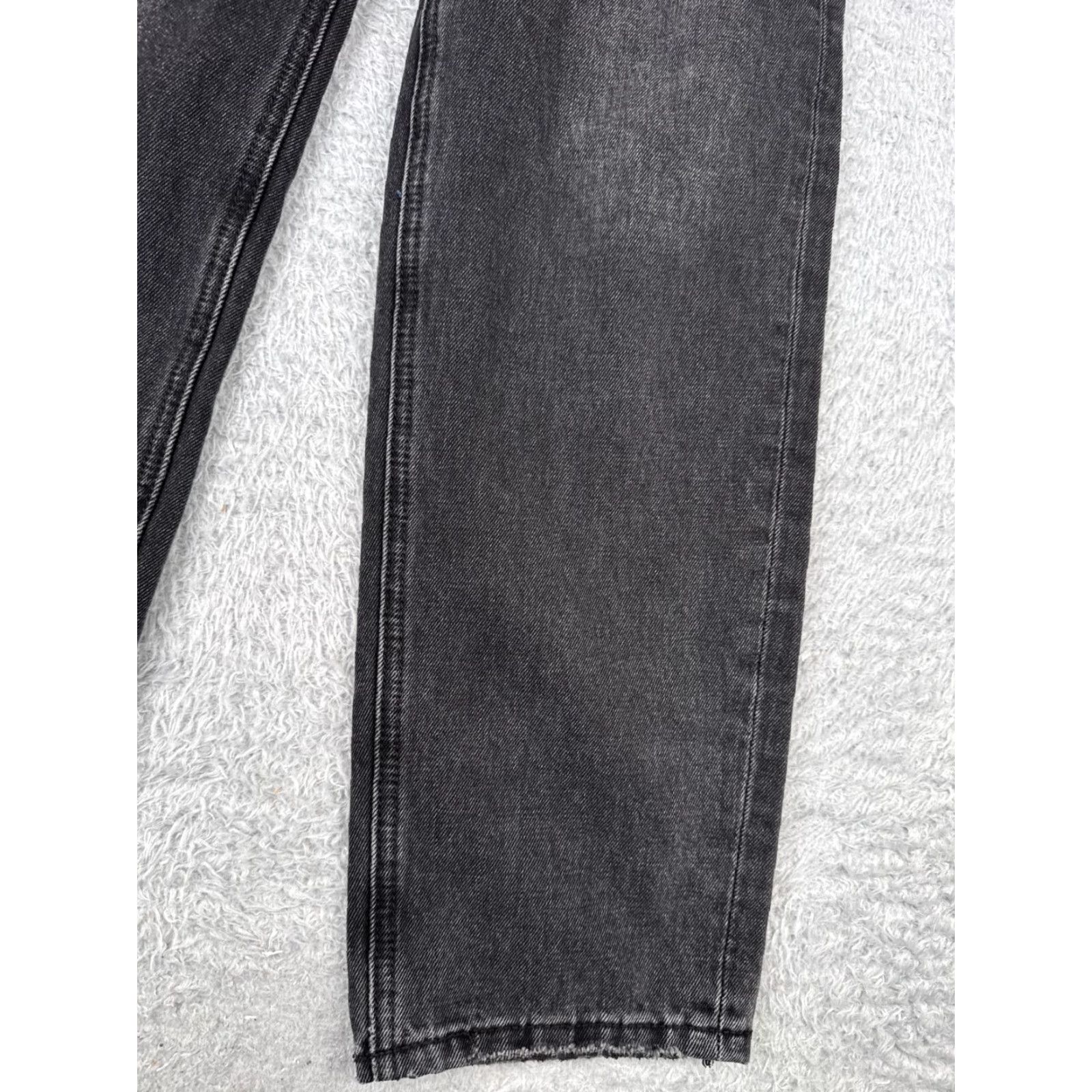 Denime Aili Artisan Jeans Womens 24 Black Denim Wide-Leg 27in Inseam Cotton Medium Wash Retro Womens Size 42" / US 20 - 7 Thumbnail