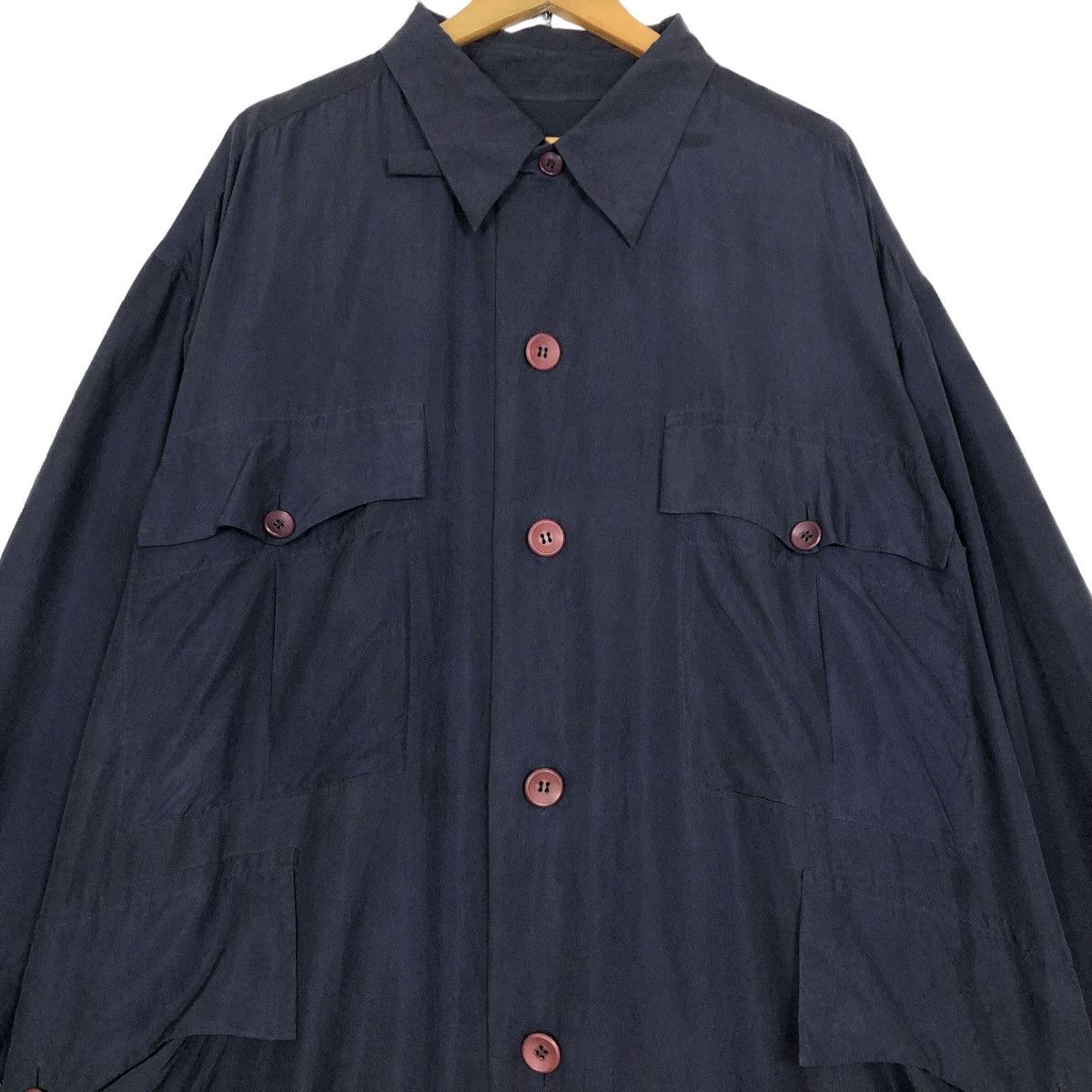 Issey Miyake Vintage 90s Issey Miyake Silk Car Coat Light Jacket Size US L / EU 52-54 / 3 - 4 Thumbnail