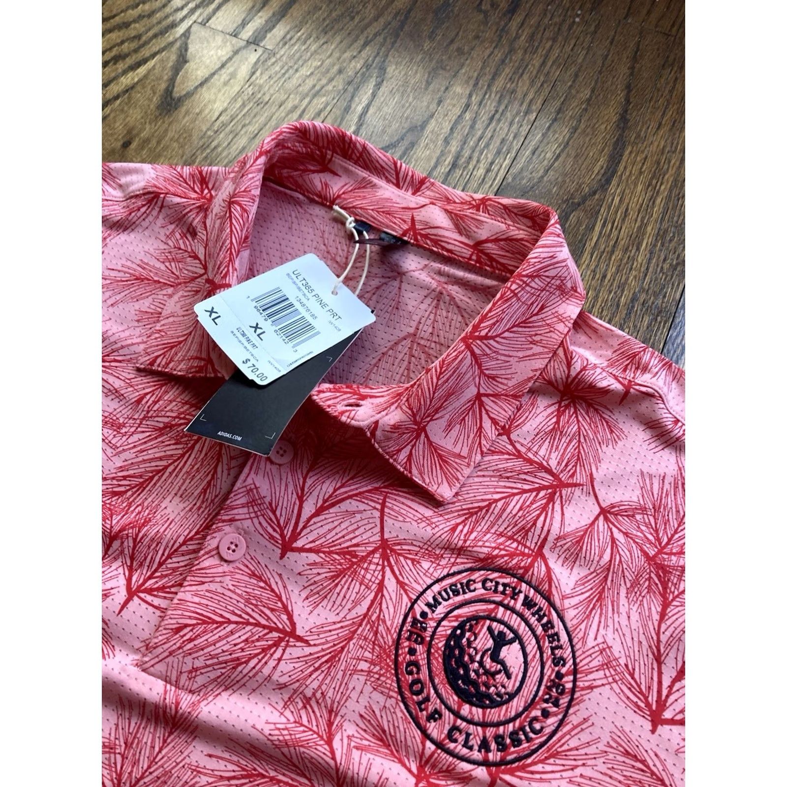 Adidas adidas Polo Shirt Mens XL Red Floral AOP Golf Performance Music City Wheels Size US XL / EU 56 / 4 - 3 Thumbnail