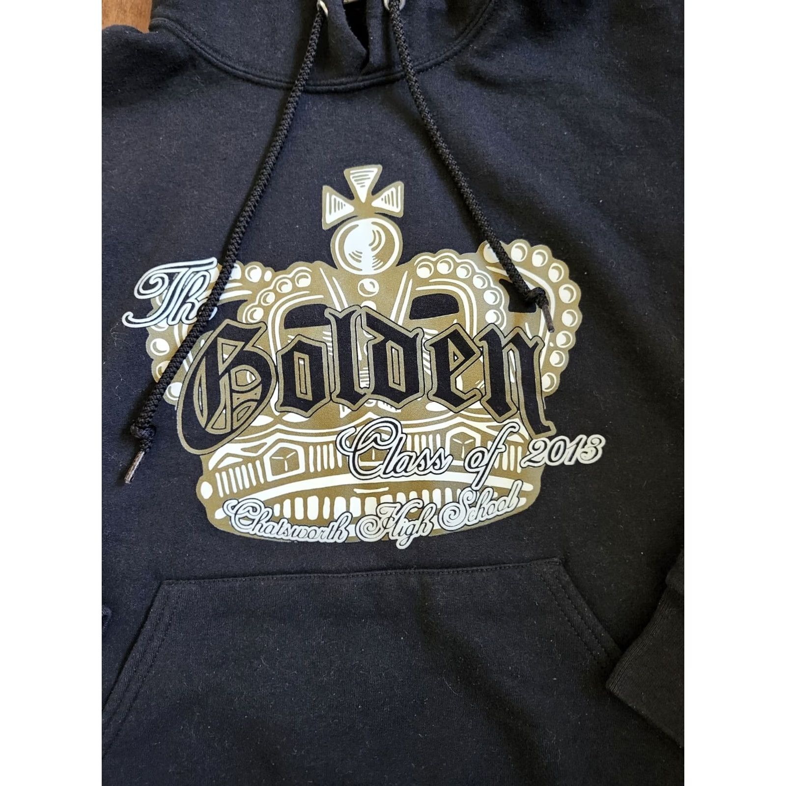 Jerzees Chatsworth High School Golden Class Of 2013 Custom Hoodie Bubbles - Size S - Black - Pullover - Hooded - Pockets - Unisex Adults - JERZEES Size US S / EU 44-46 / 1 - 4 Thumbnail