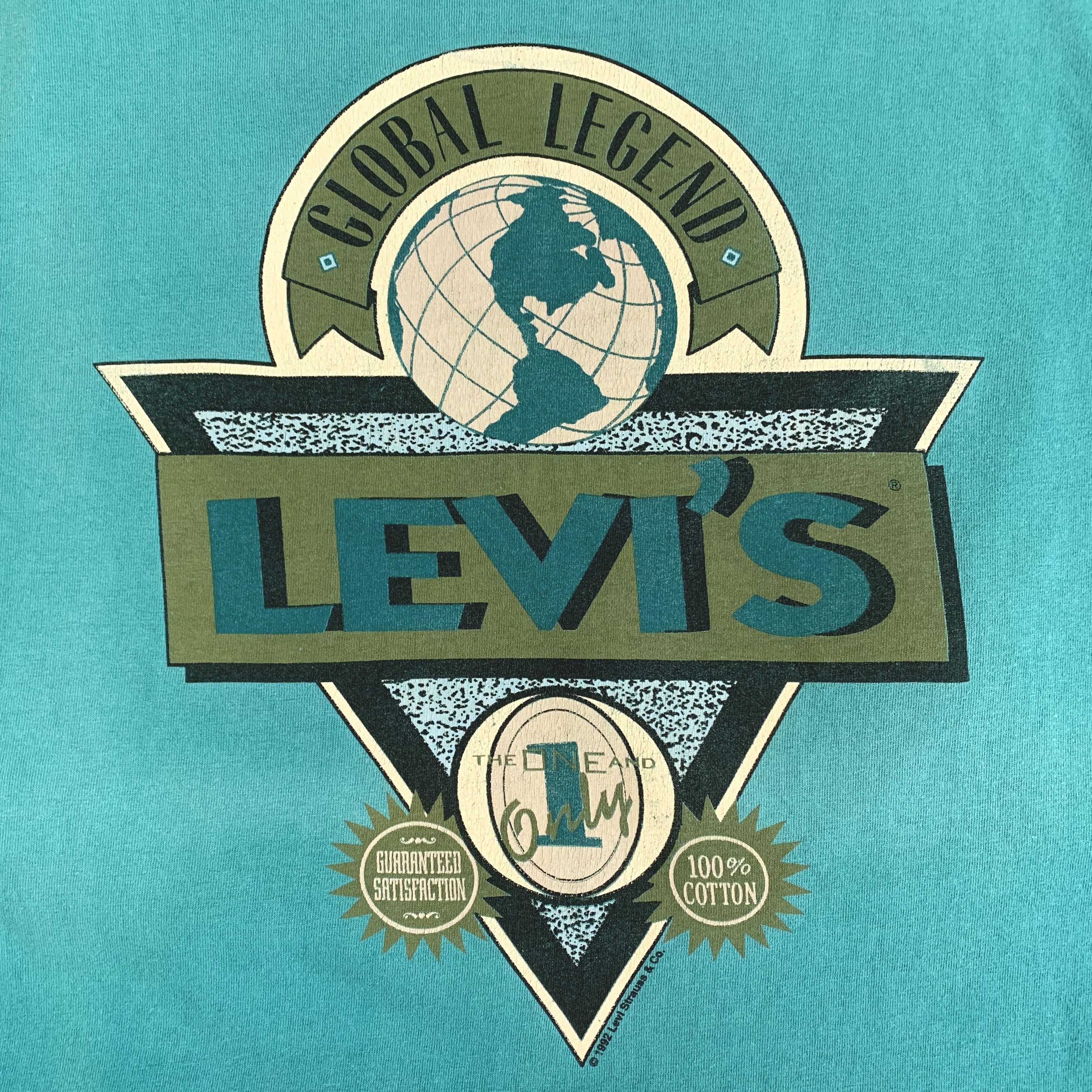Levi's Vintage 1992 LEVI'S t shirt Single stitch Global Legend 90s Size US L / EU 52-54 / 3 - 5 Thumbnail