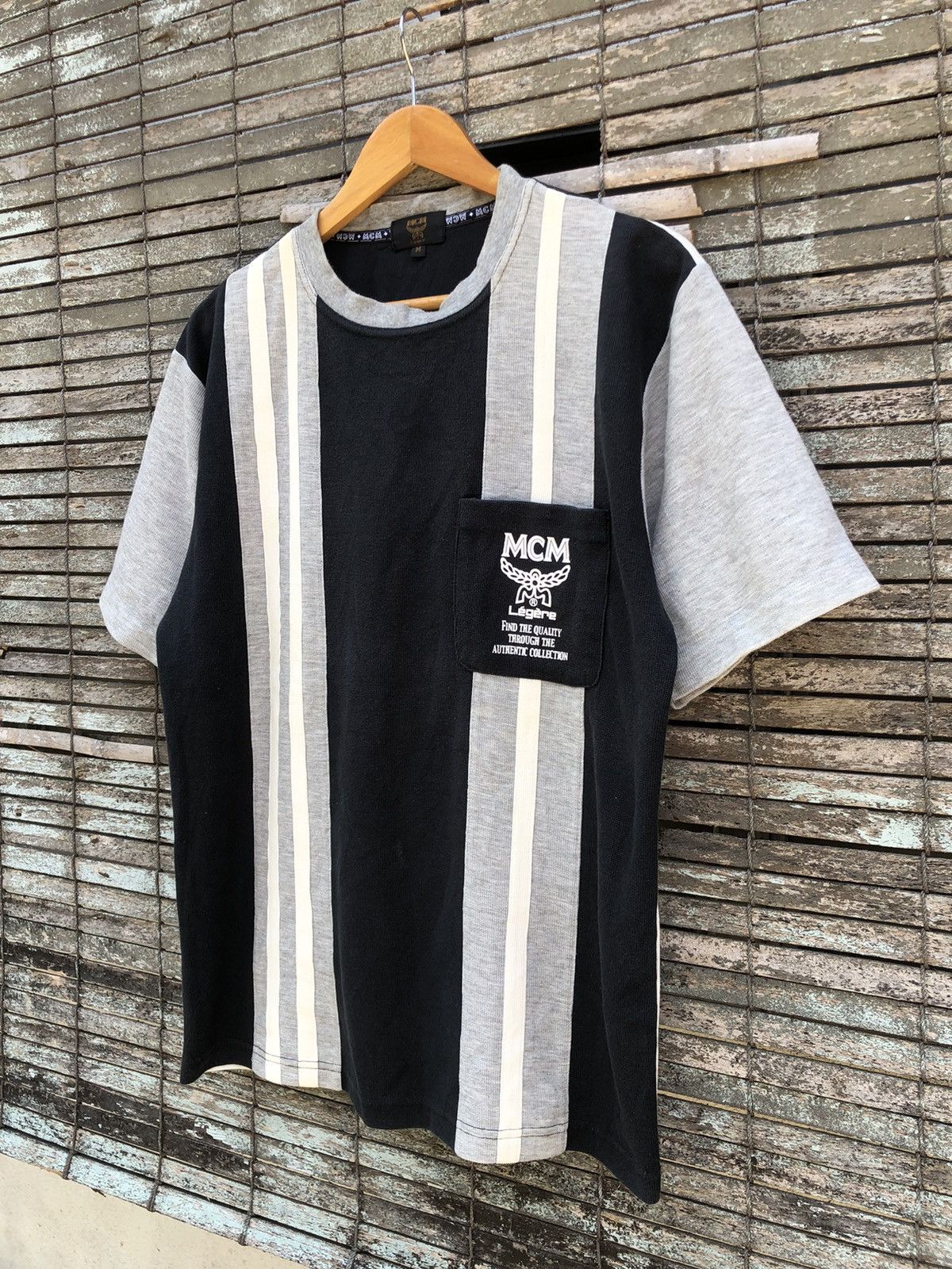MCM Vintage 90s MCM Legere Single Pocket Colour Block Tshirt Size US L / EU 52-54 / 3 - 3 Thumbnail