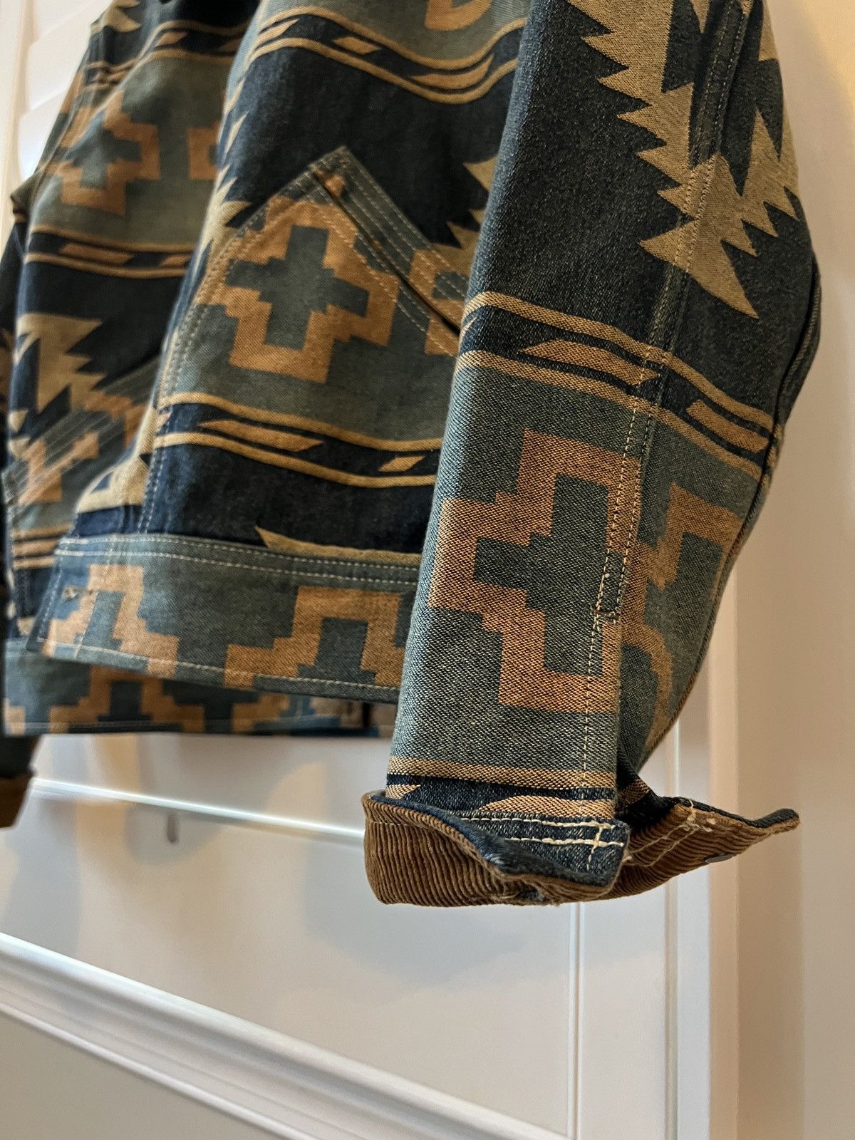 RRL Ralph Lauren RRL Corduroy Trim Valero Jacquard Trucker Jacket Size US S / EU 44-46 / 1 - 4 Thumbnail