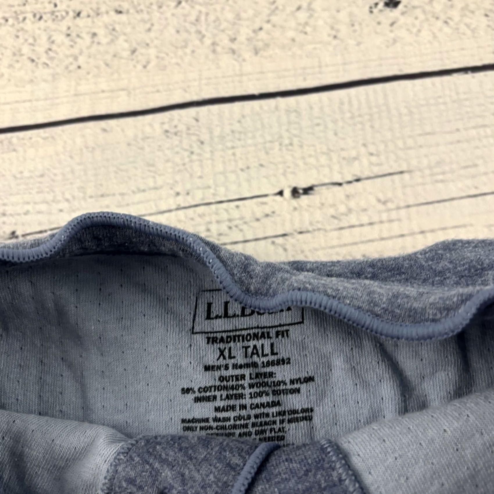 Vintage L.L. Bean Wool River Drivers Long Sleeve Henley Men's XL Tall Blue Shirt Size US XL / EU 56 / 4 - 4 Thumbnail