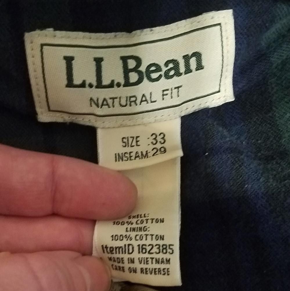 L.L. Bean L L Bean Natural Fit Fleece Lined Tan Pants Size 33X29 Size US 33 - 4 Thumbnail