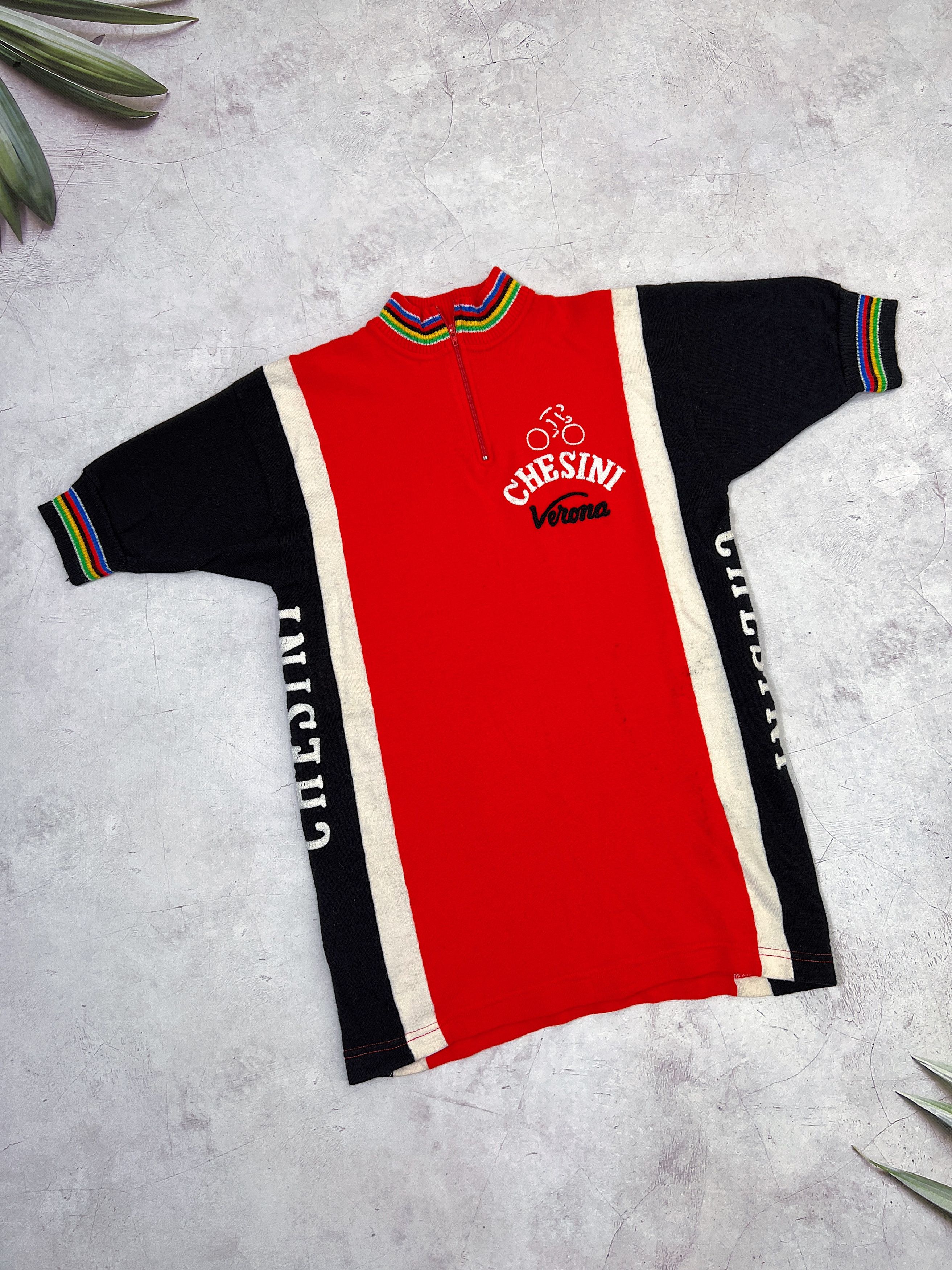 Sports Specialties × Vintage 70s Chesini Verona Cycling Jersey by Enry Sport Size US S / EU 44-46 / 1 - 2 Thumbnail