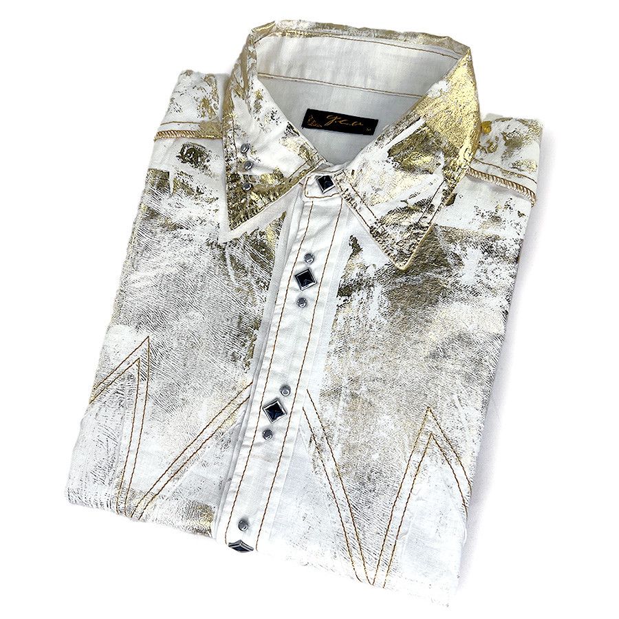 Other Men's Vintage White & Gold Sleeveless Shirt from Japan Size US S / EU 44-46 / 1 - 1 Thumbnail