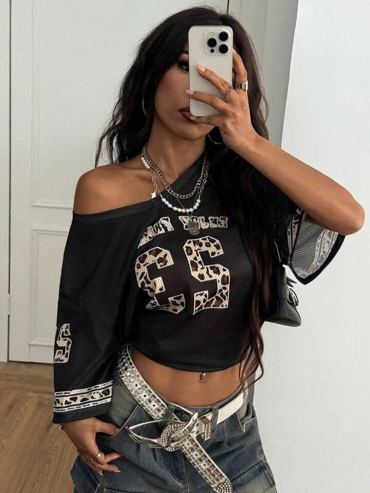 Other Black and Leopard Enjoy Freedom Mesh Numbered 23 Jersey Size ONE SIZE - 3 Thumbnail