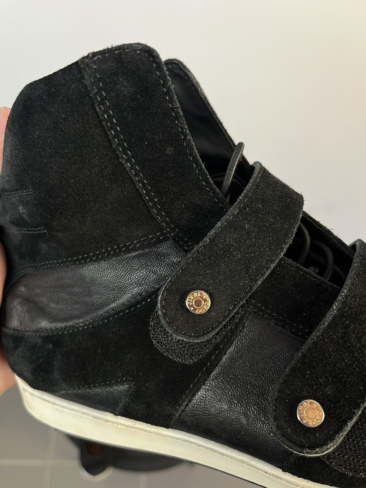 Jimmy Choo Jimmy Choo Tokyo Glitter Metallic Nappa High Top Sneakers Size US 8 / IT 38 - 6 Thumbnail