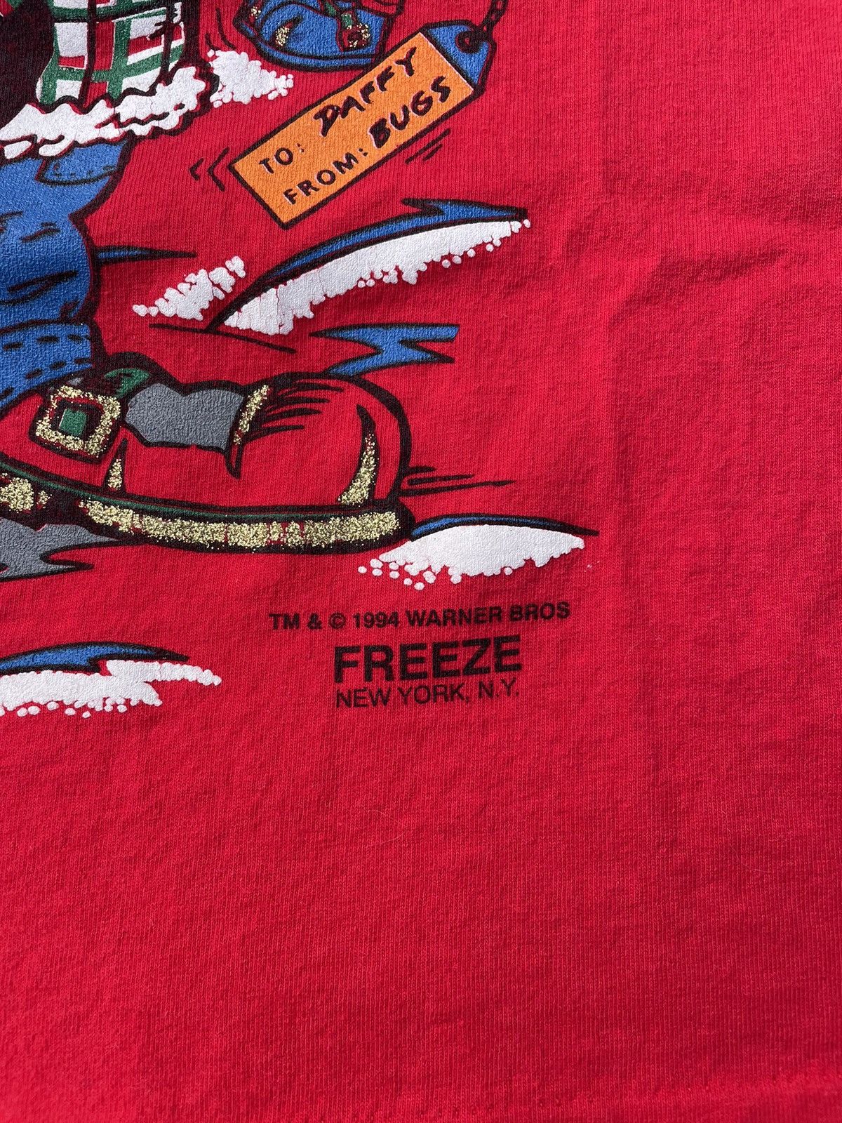 Disney × Vintage × Warner Bros Vintage 90s Looney Tunes Christmas Graphic Tshirt Size US XL / EU 56 / 4 - 5 Thumbnail