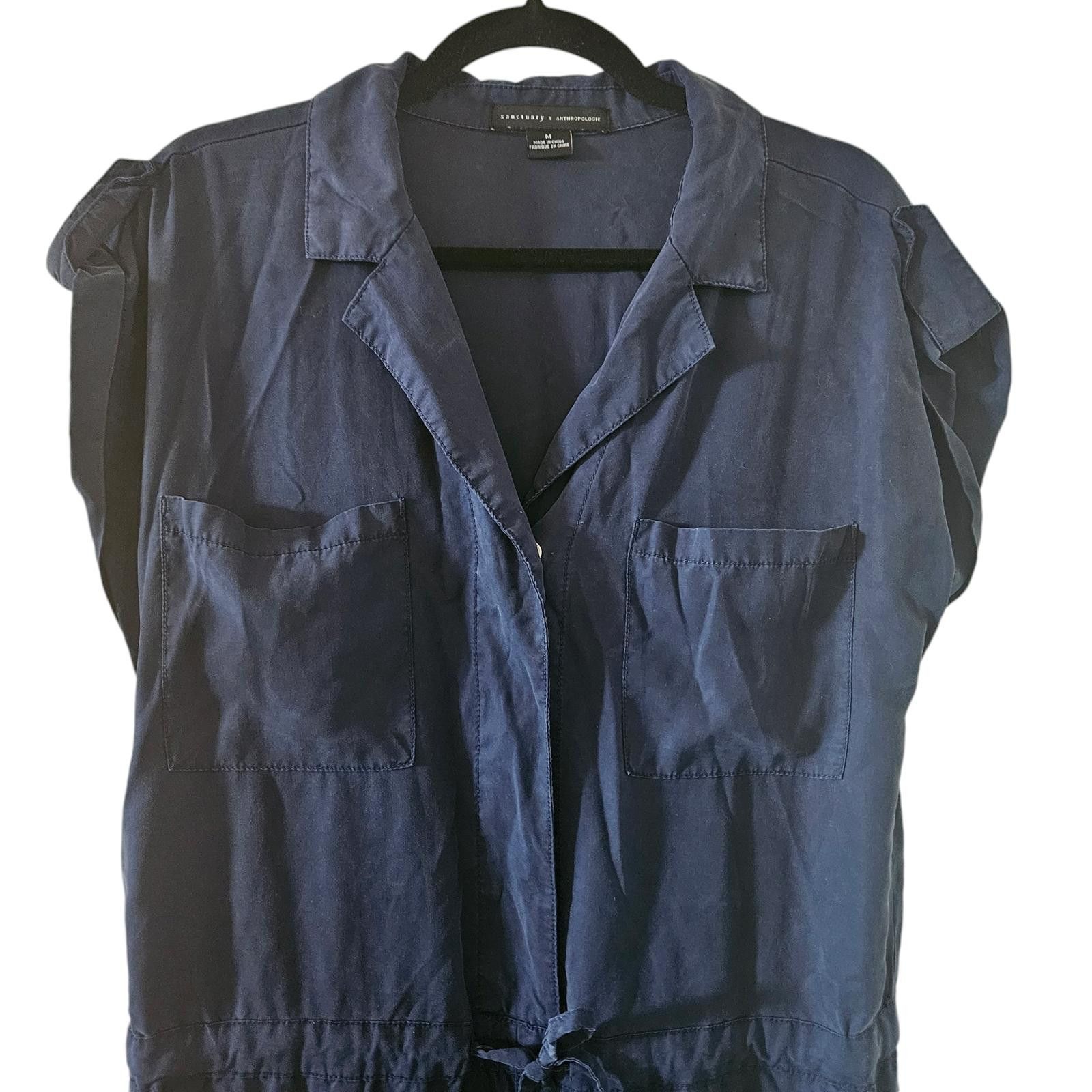 Sanctuary Sanctuary x Anthropologie Navy Utility Jumpsuit Size M Size 32" / US 10 / IT 46 - 3 Thumbnail