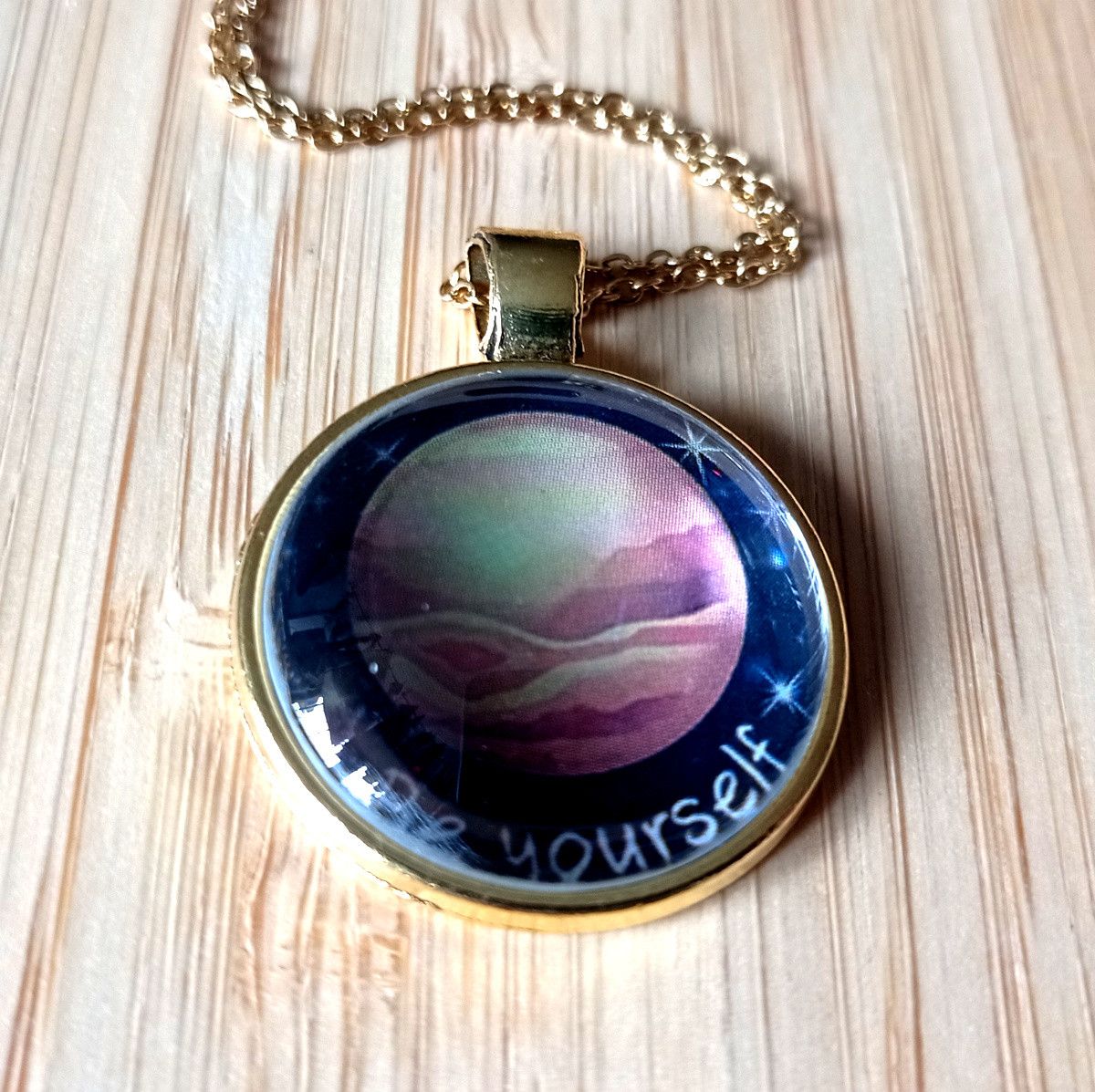 Hysteric Glamour × Japanese Brand × Vintage Punk Tiny Planet Mars Stainless Steel Gold Necklace Unique Size ONE SIZE - 3 Thumbnail