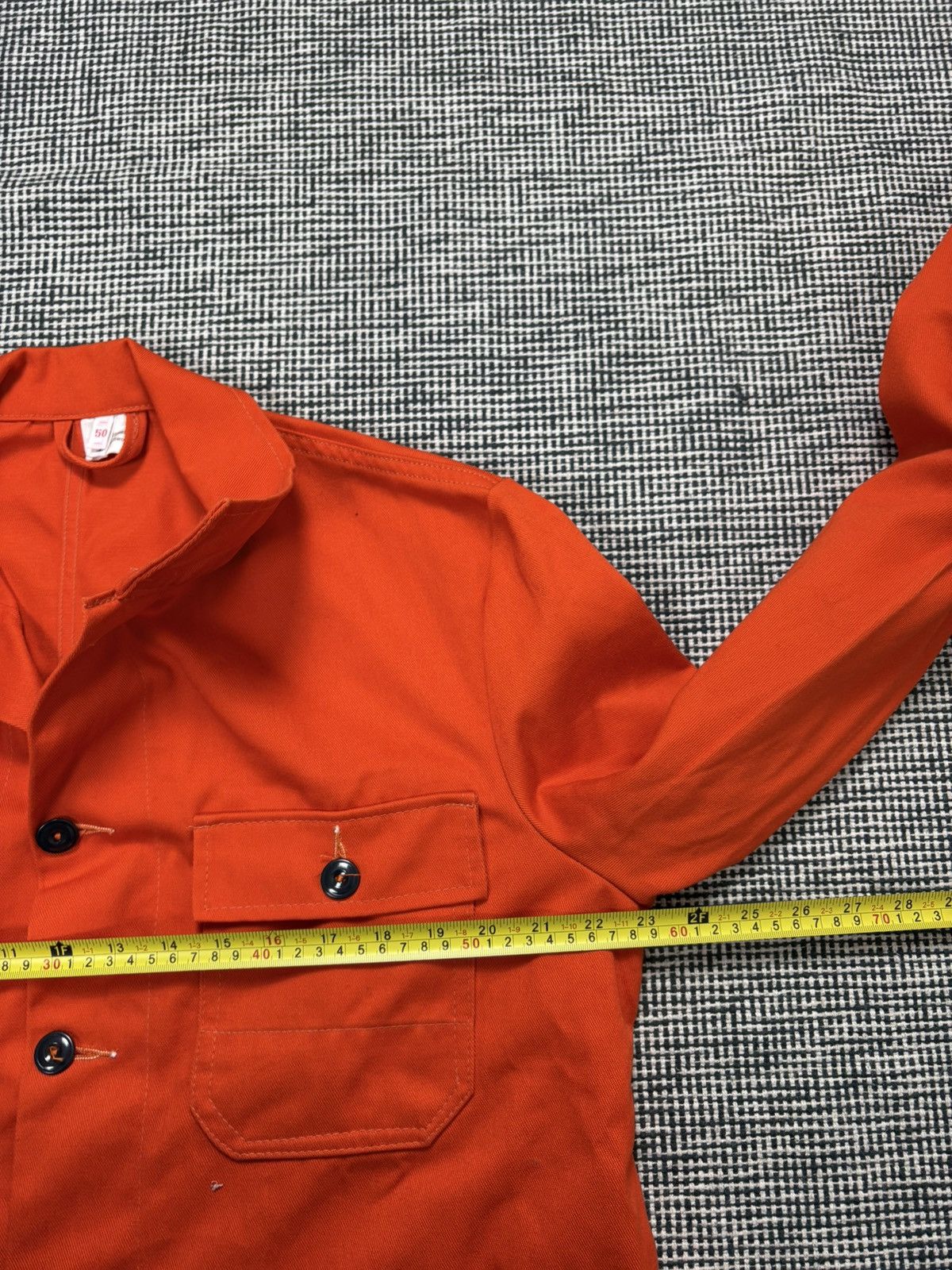 Le Laboureur 70s vintage French chore coat jacket orange miner road work Size US M / EU 48-50 / 2 - 9 Thumbnail