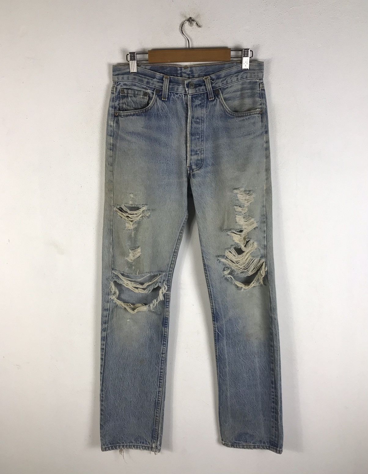 Vintage 80 s Levi s 501 Denim Jeans Distressed Kurt Cobain Bottoms