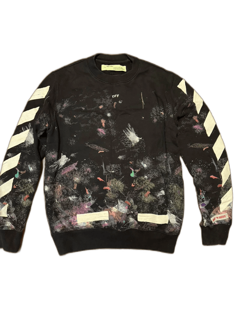 Vintage OFF-WHITE Black Printed Sweatshirt S Size US S / EU 44-46 / 1 - 1 Thumbnail