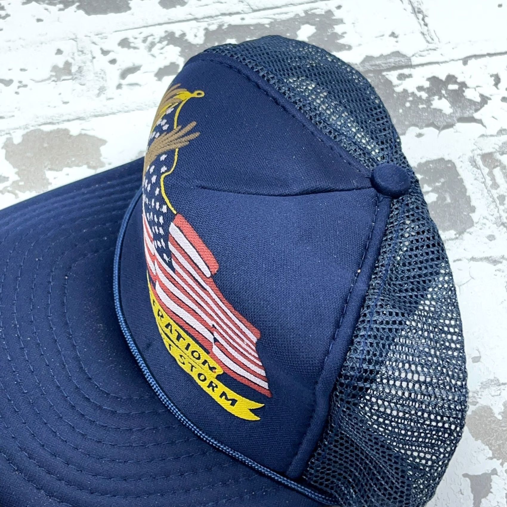 Vintage VINTAGE Desert Storm Trucker Hat Cap Snapback Puffy Print 90s Y2K USA Flag Rope Nike Shirt Hoodie? Size ONE SIZE - 5 Thumbnail