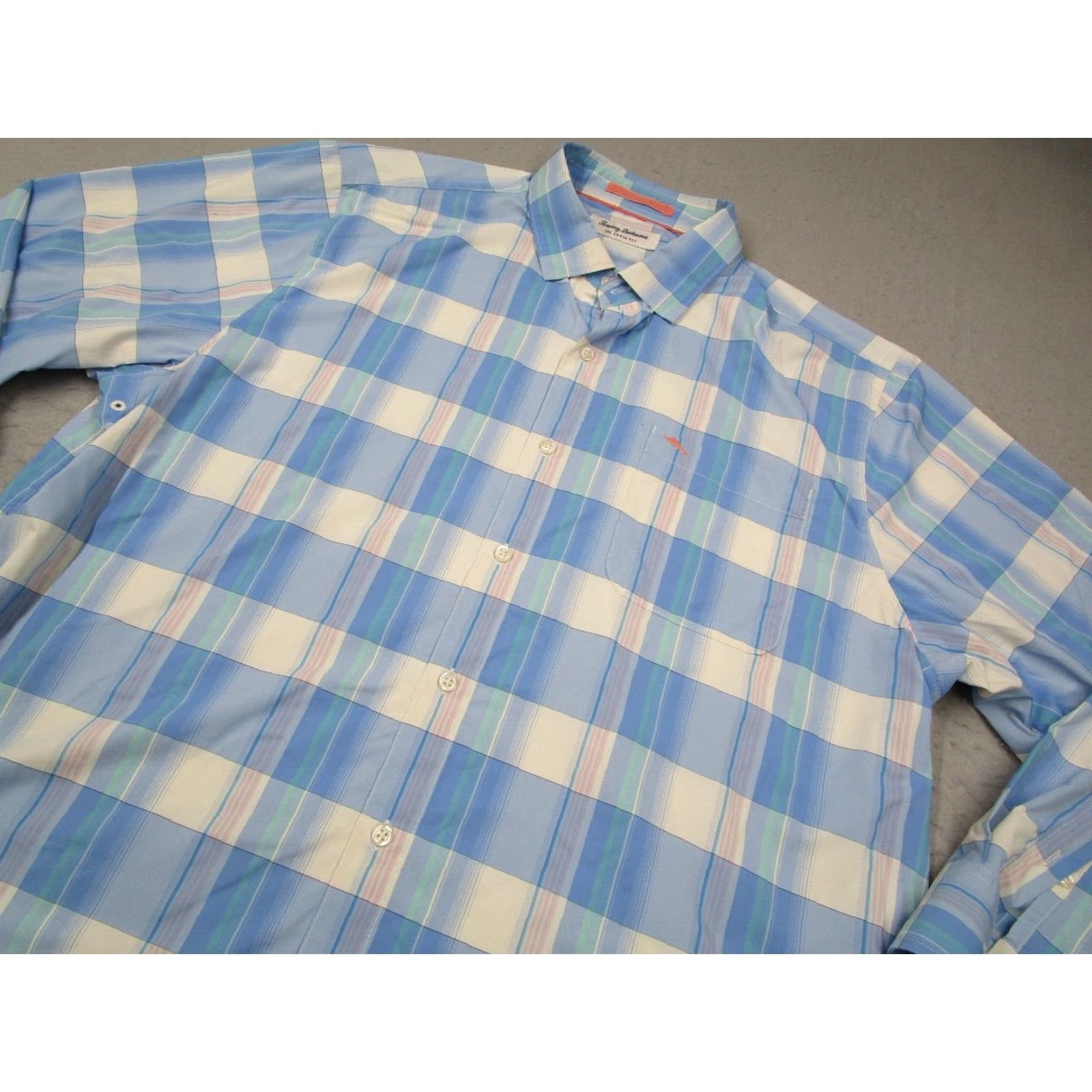 Tommy Bahama Tommy Bahama Button-Up Shirt Men Extra Large Blue Long Sleeve Check Size US XL / EU 56 / 4 - 2 Thumbnail