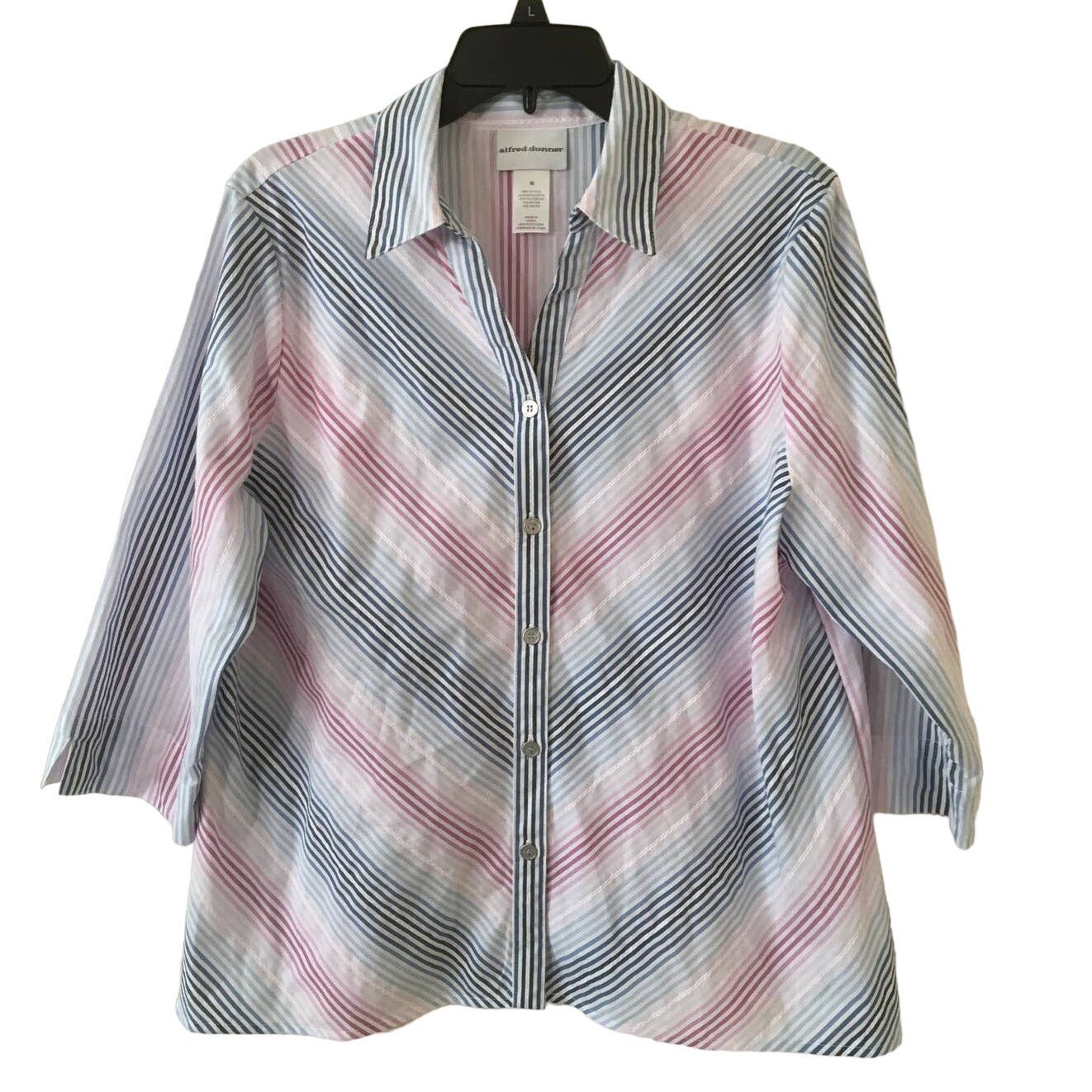 Other Alfred Dunner Medium 3/4 Sleeve Button Down Blouse Size M / US 6-8 / IT 42-44 - 1 Thumbnail