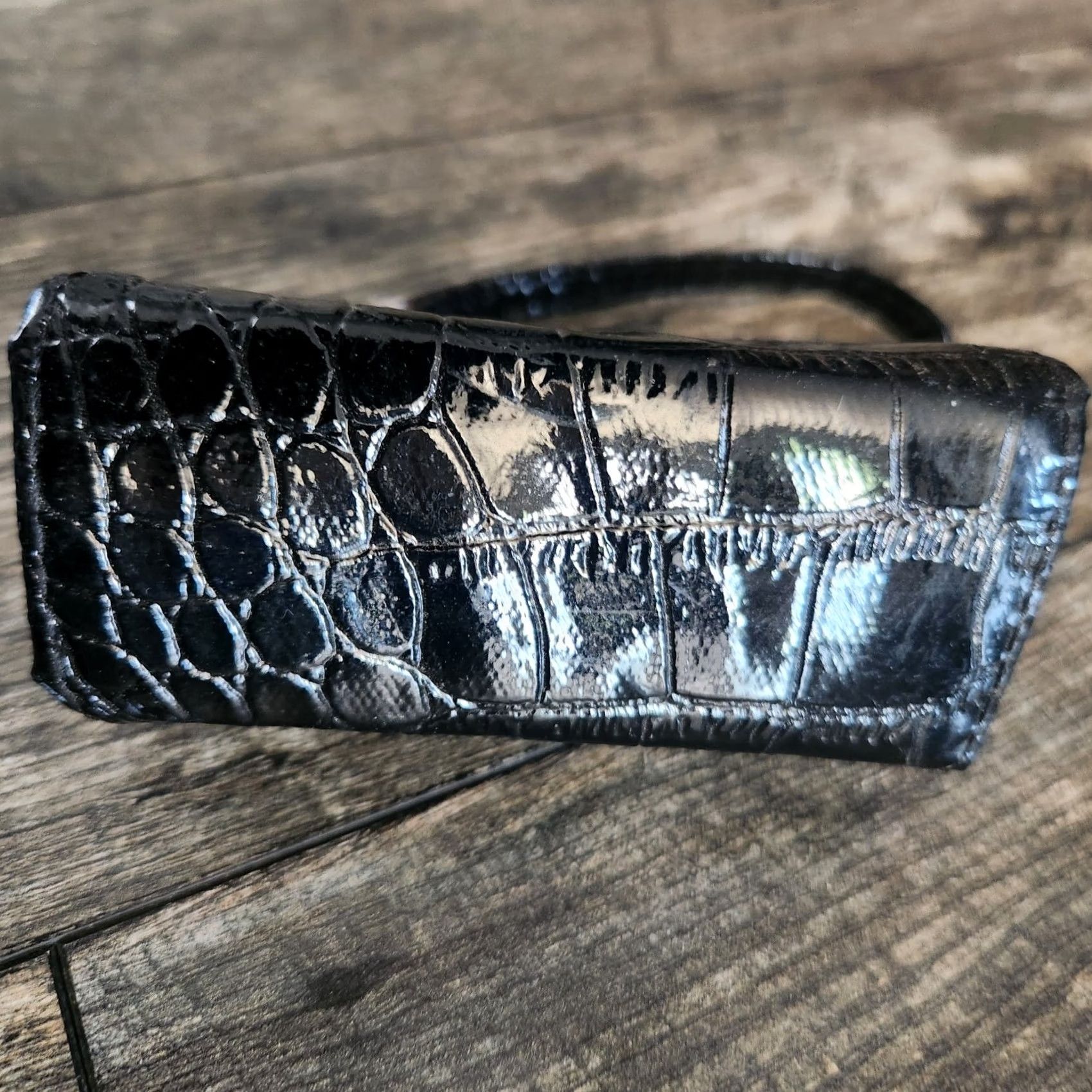 Vintage Black Mini Tote Bag Makeup Purse Key Chain Change 4" Strap Size ONE SIZE - 4 Thumbnail