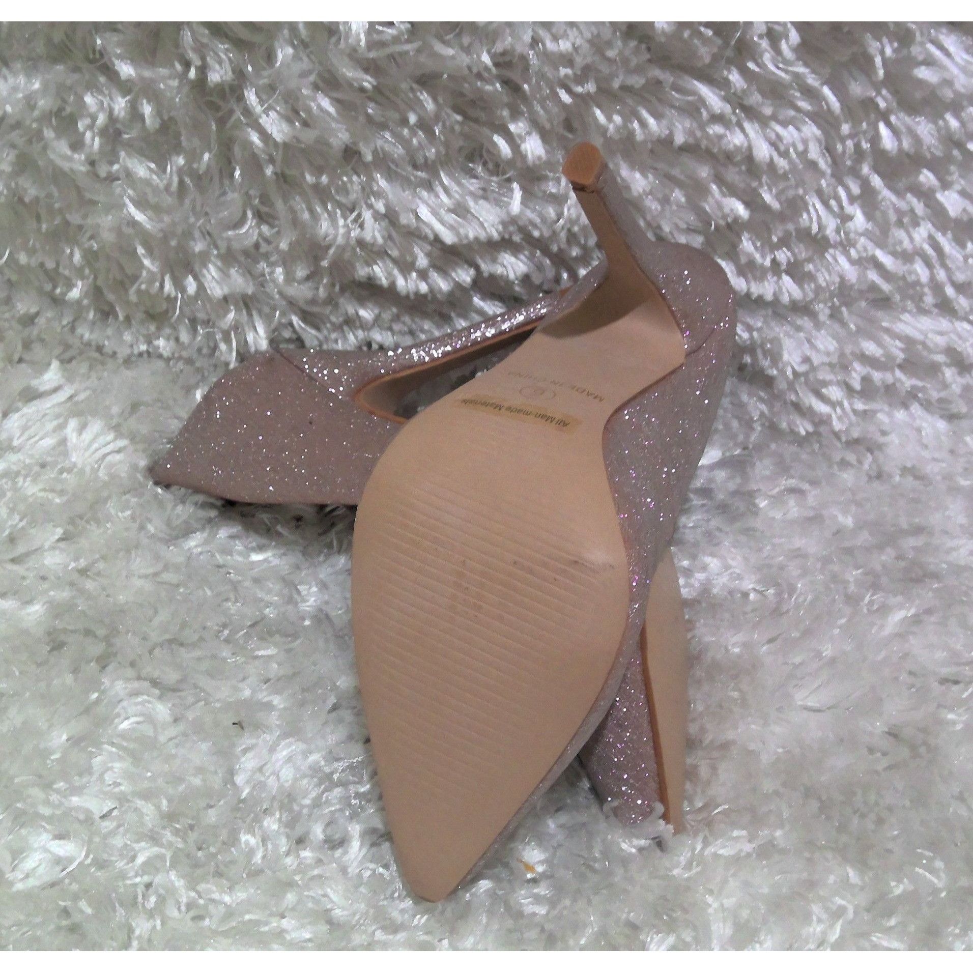 Other Glaze sparkly rose gold/pale pink pointed high heels Size US 6 / IT 36 - 4 Thumbnail