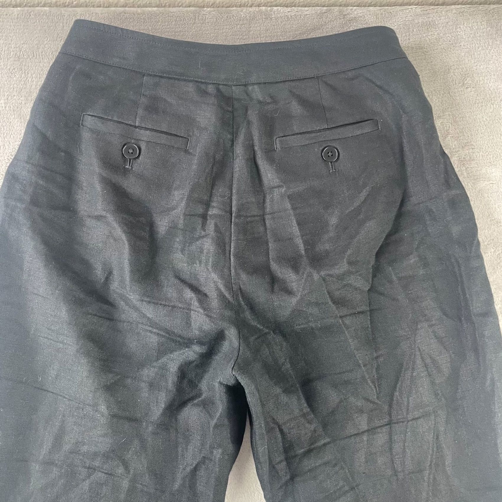 Banana Republic Banana Republic Wide Leg 100% Linen Pants Women Petite 6 Black Pleated Summer - Womens Pants, Banana Republic, Wide-Leg, Linen, 6P Size 28" / US 6 / IT 42 - 6 Thumbnail
