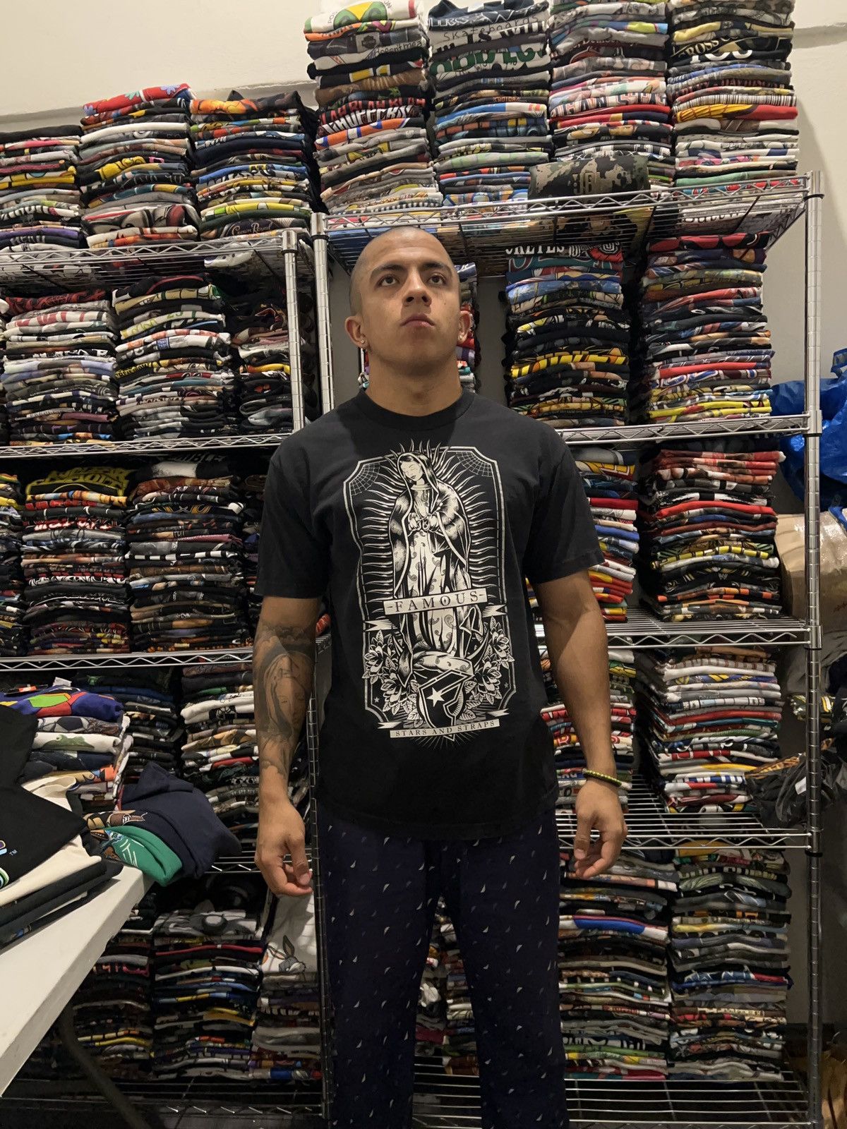 Famous Stars And Straps 2000s Skateboarding Virgin Mary Mexican Y2K Religion Tee Size US L / EU 52-54 / 3 - 2 Thumbnail