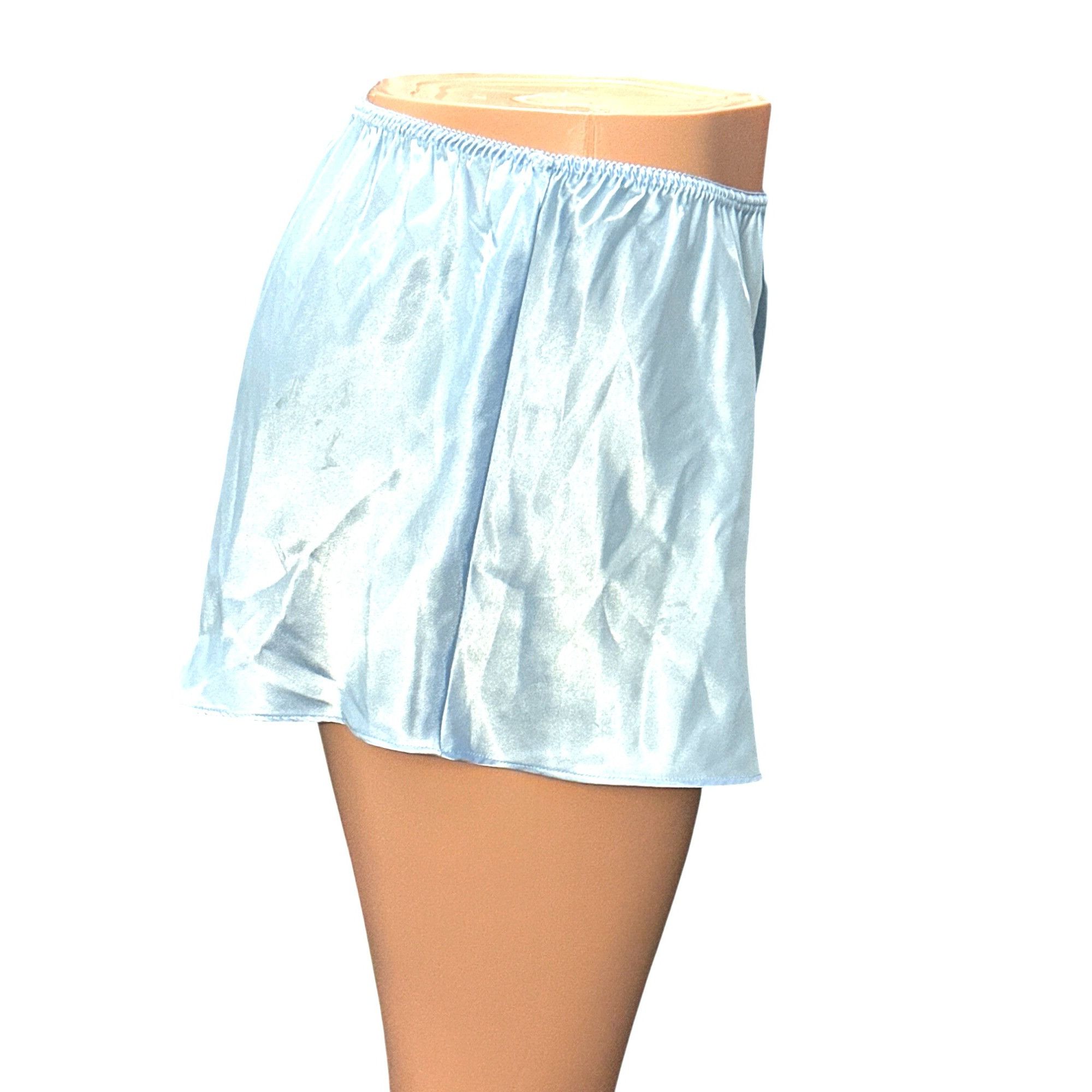 Other CCC Vintage Light Blue Satin Elastic Band Sleep Shorts Size Size 26" / US 2 / IT 38 - 4 Thumbnail