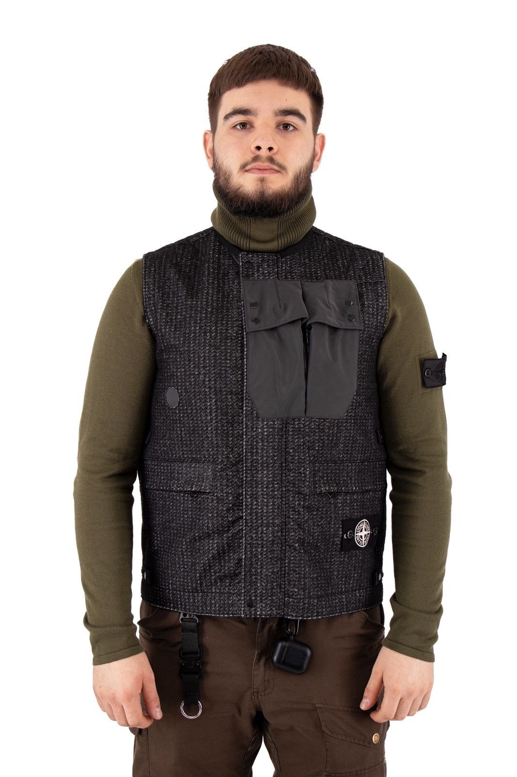 Stone Island Stone Island Needle Punched Reflective Vest Grey Black Size US L / EU 52-54 / 3 - 2 Thumbnail