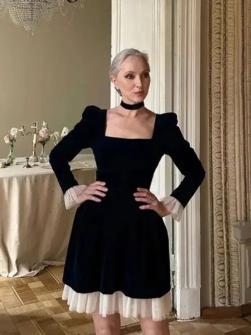 Japanese Brand × Vintage Mini Dresses Elegant Chic Splicing Size L / US 10 / IT 46 - 2 Thumbnail