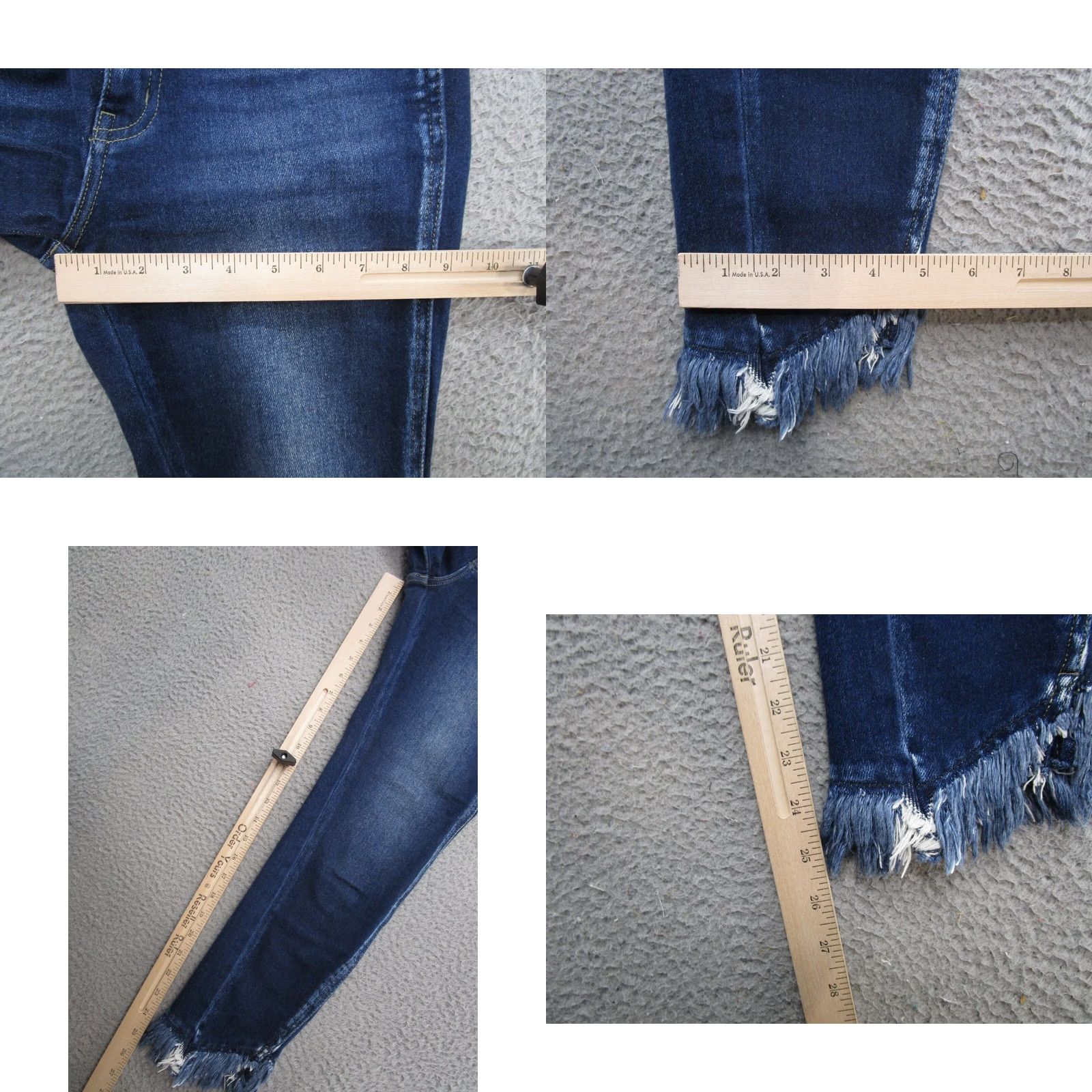 Vintage Kancan Dark Wash Stretch Ankle Skinny Jeans Women's 26 Distressed Size 5/26 Blue Size 26" / US 2 / IT 38 - 8 Thumbnail