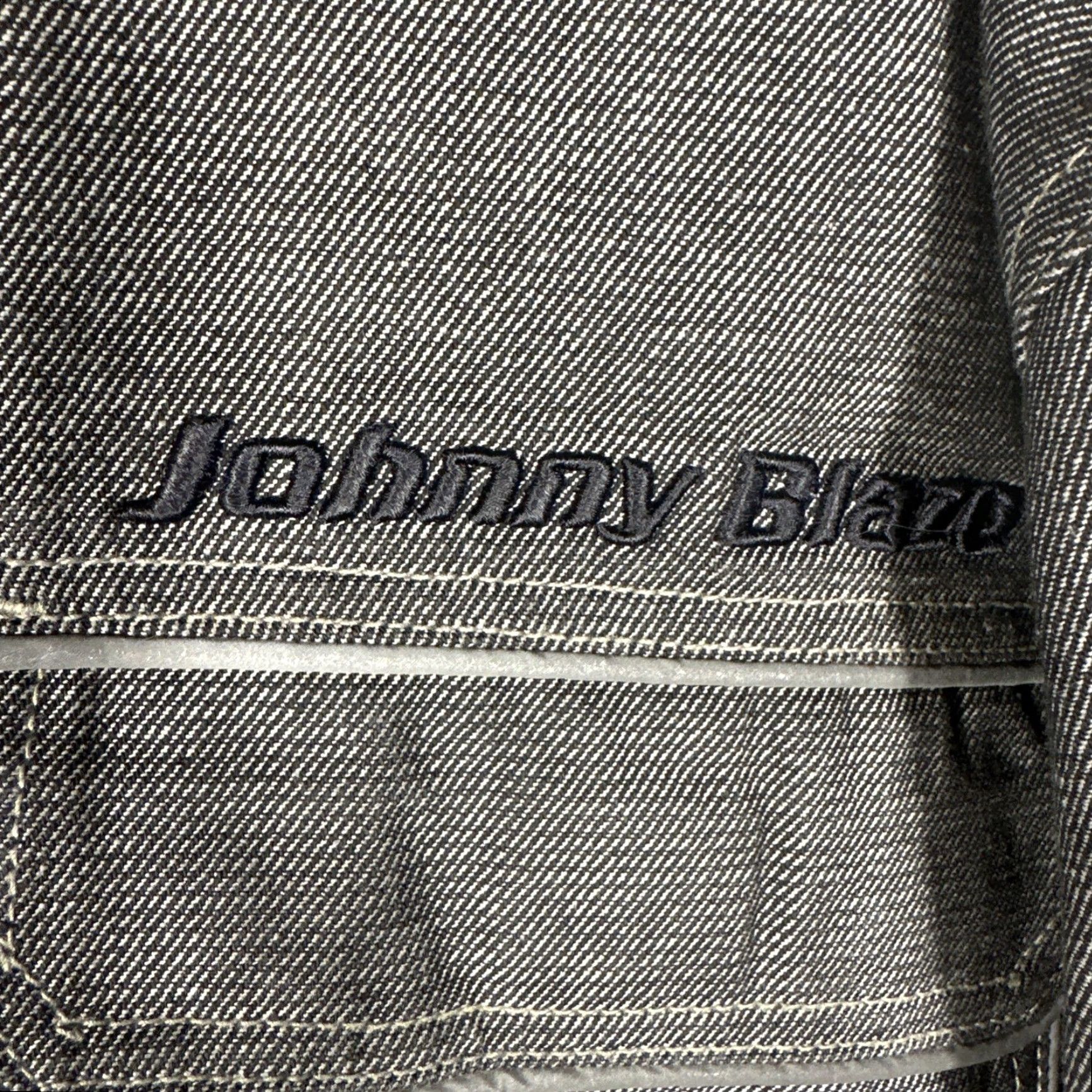 Denime VINTAGE Johnny Blaze Denim Jacket Mens 2XL Black Hip Hop Skater Coat Mid-Length Full Zip Pockets Logo Size US 39 - 5 Thumbnail