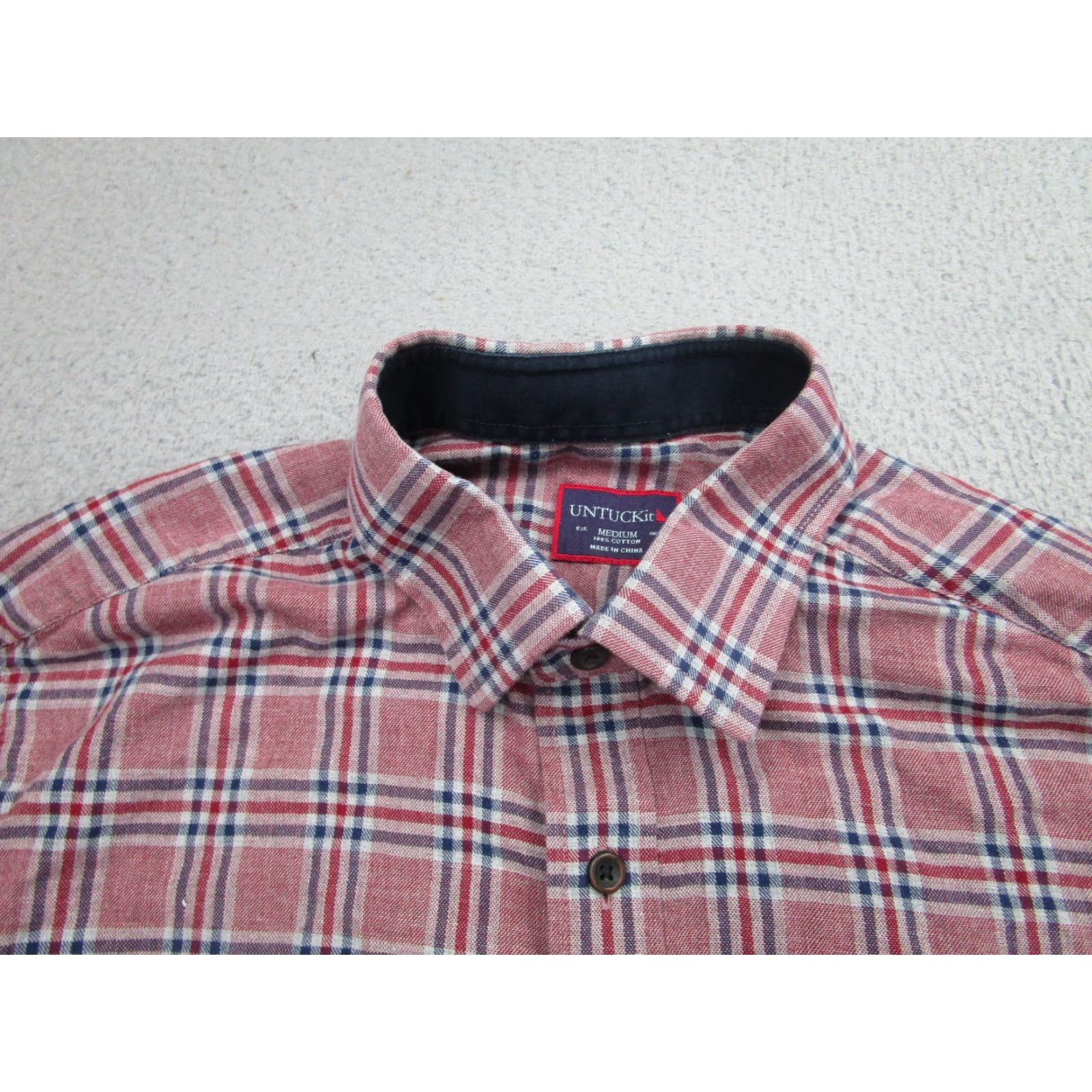 UNTUCKit UNTUCKit Shirt Mens Medium Red Blue White Plaid Button-Down Long Sleeve Casual Size US M / EU 48-50 / 2 - 3 Thumbnail