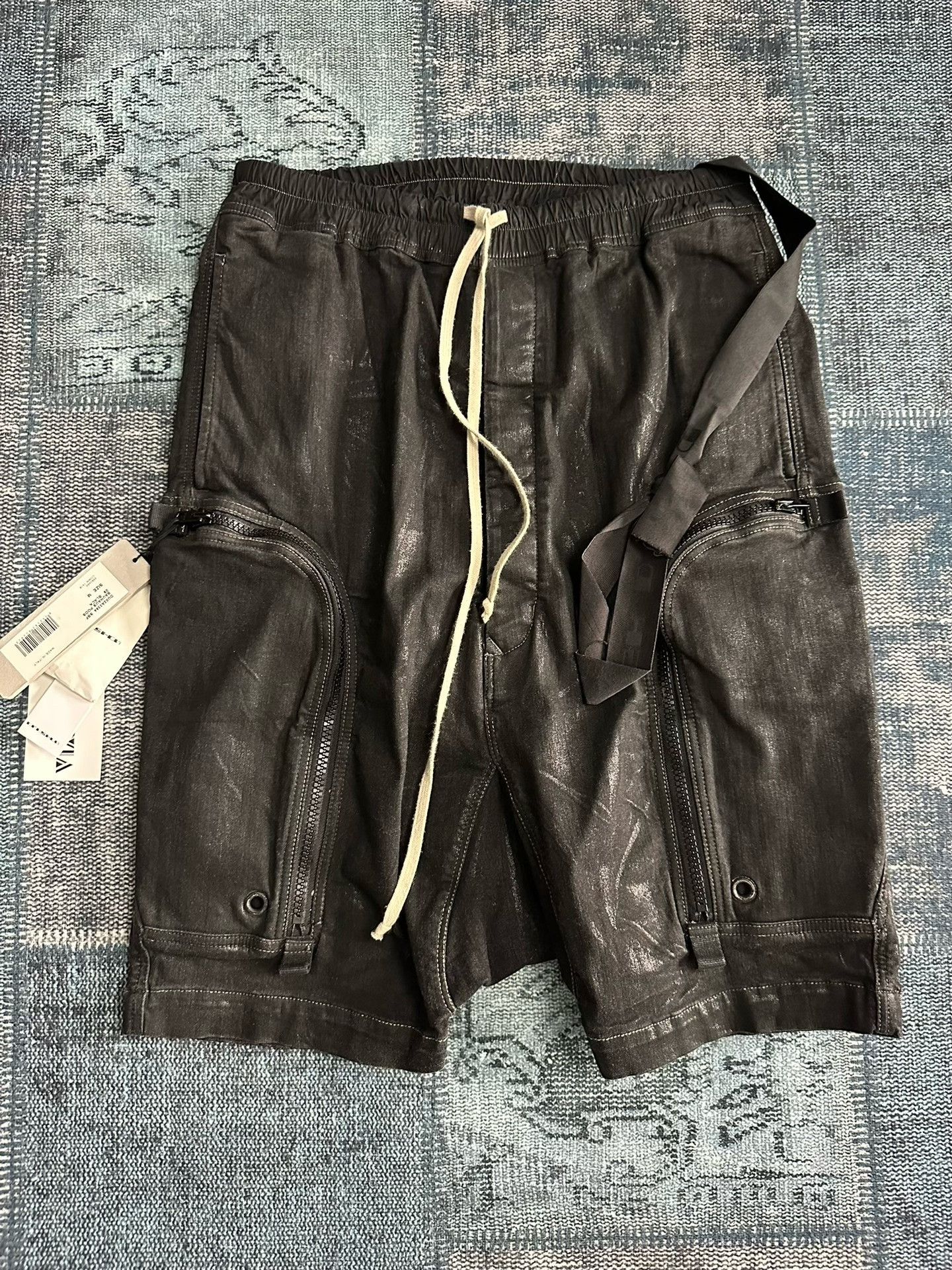 Rick Owens Rick Owens Waxed Drop-Crotch 7/8 Pants Size US 26 / EU 42 - 1 Thumbnail