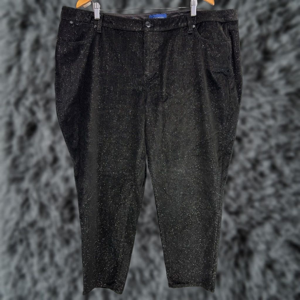 Talbots Talbots Pants Slim Ankle Corduroy Women’s 24W Plus Black Metallic Sparkle Size 42" / US 20 - 1 Thumbnail