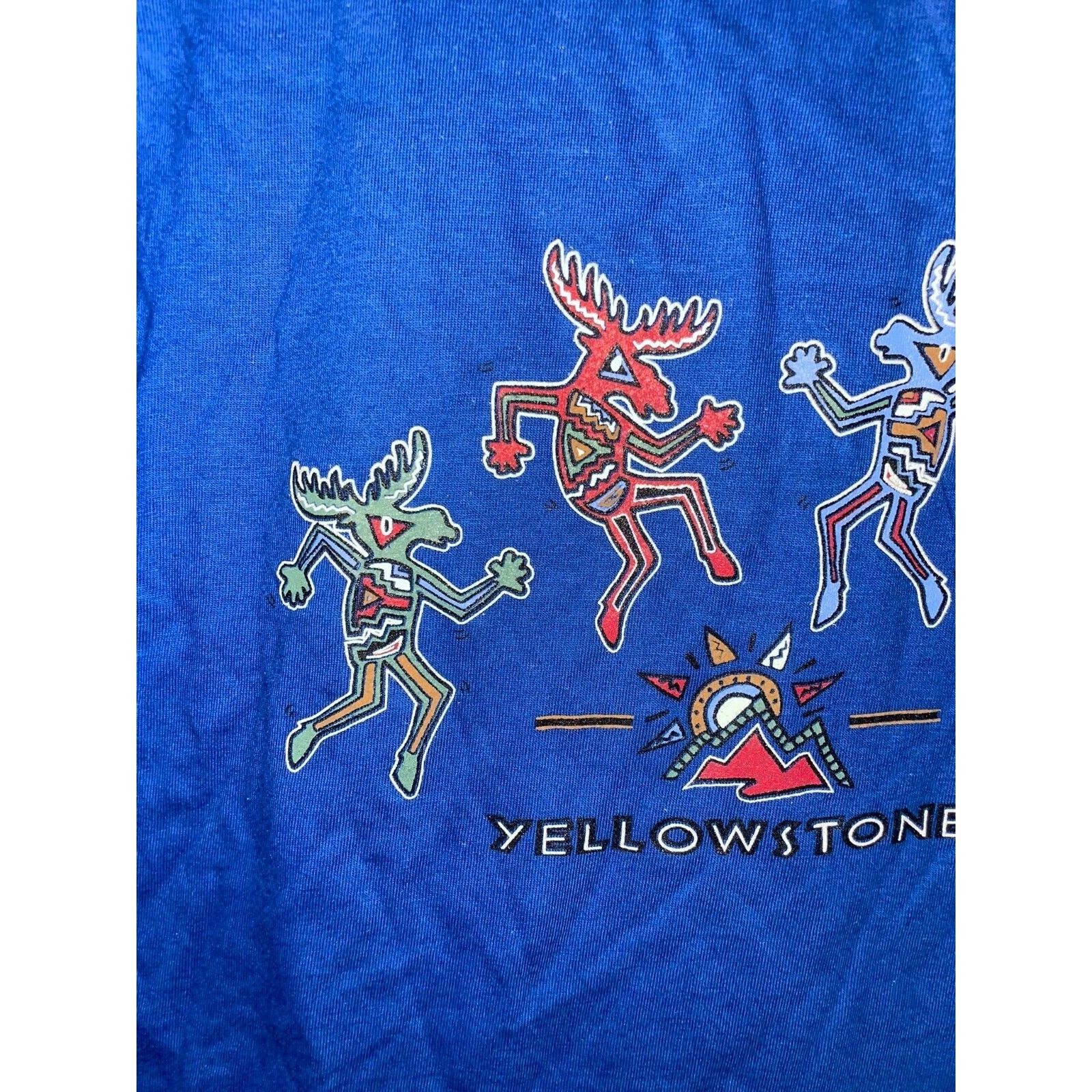 Jerzees Vintage Moose Art Shirt Yellowstone Dancing Animal Tee 90s L Size US L / EU 52-54 / 3 - 2 Thumbnail