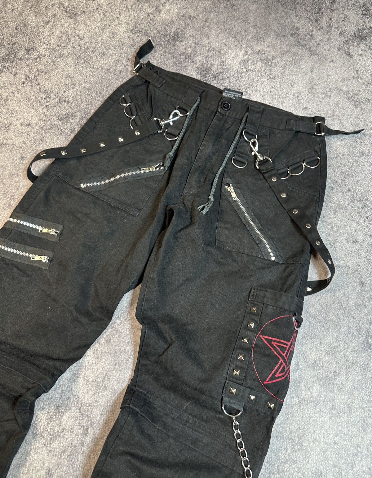 Other Y2K Alt Cargo Black Pants Streetwear Style Tripp USA Rare S Size US 31 - 4 Thumbnail