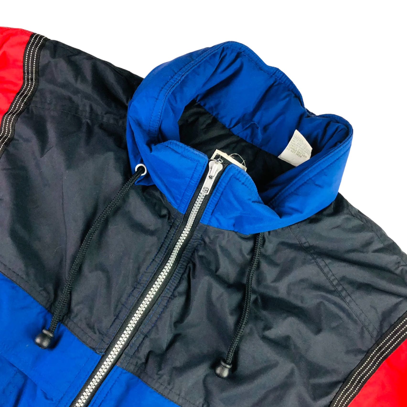 Gap VINTAGE Gap GP Tech Jacket Windbreaker M Royal Blue Black Zip Hooded Water Resistant Windproof Zipper Pockets Mens Size US M / EU 48-50 / 2 - 2 Thumbnail