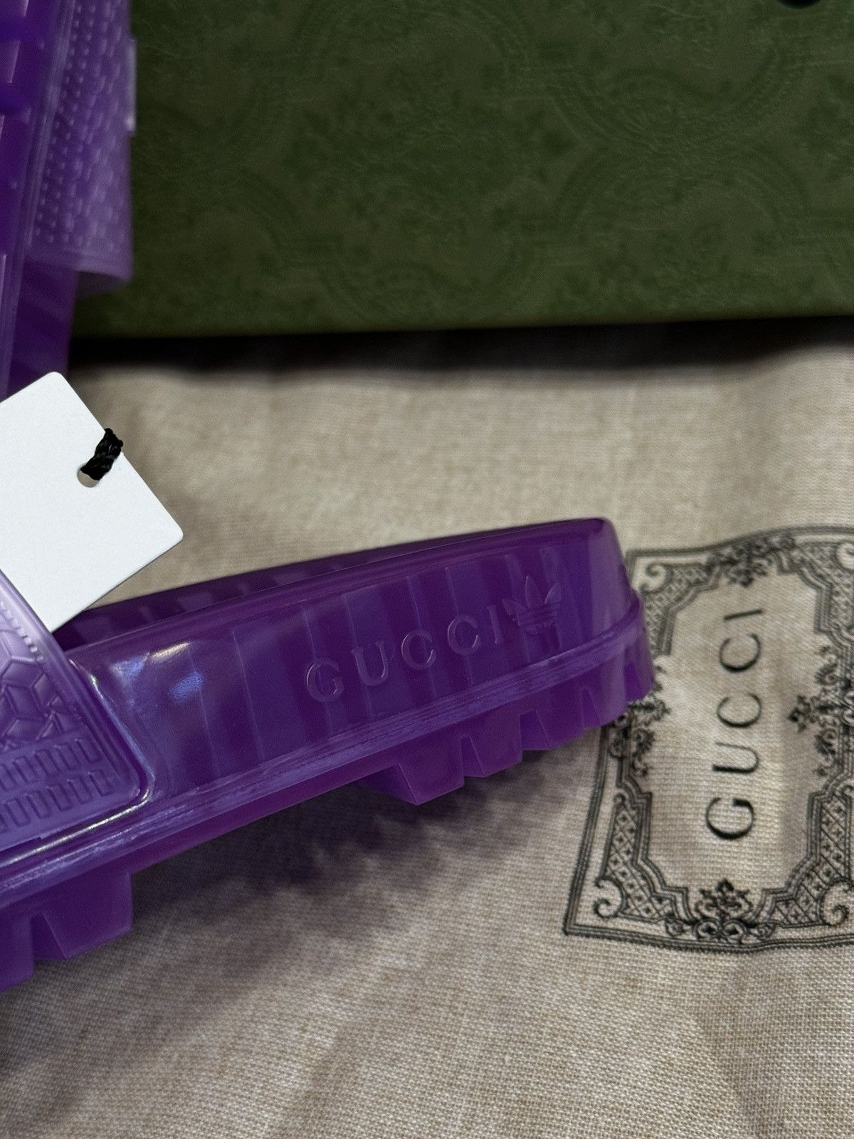 Gucci GUCCI X ADIDAS Rubber Printed Slides w/ Tags Size US 7 / IT 37 - 11 Thumbnail