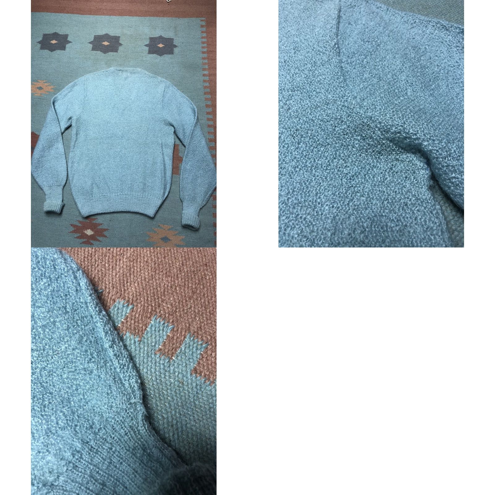 Vintage VINTAGE Mohair Sweater Drummond 1960s 75% Mohair Lansing Wool Medium Light Blue Women/Men? Size US M / EU 48-50 / 2 - 8 Thumbnail