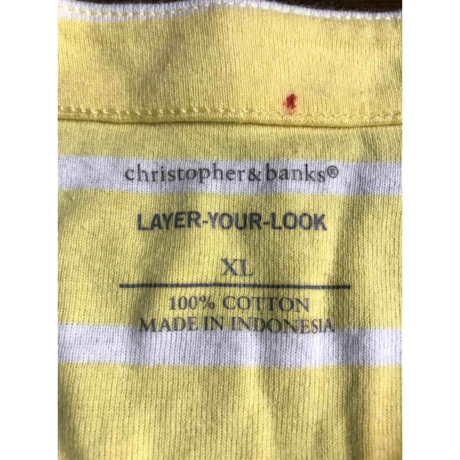 Vintage Christopher & Banks Shirt Women's XL Yellow Striped T-Shirt Casual Layer Your Look Mens? Girls? Wait. Size XL / US 12-14 / IT 48-50 - 6 Thumbnail