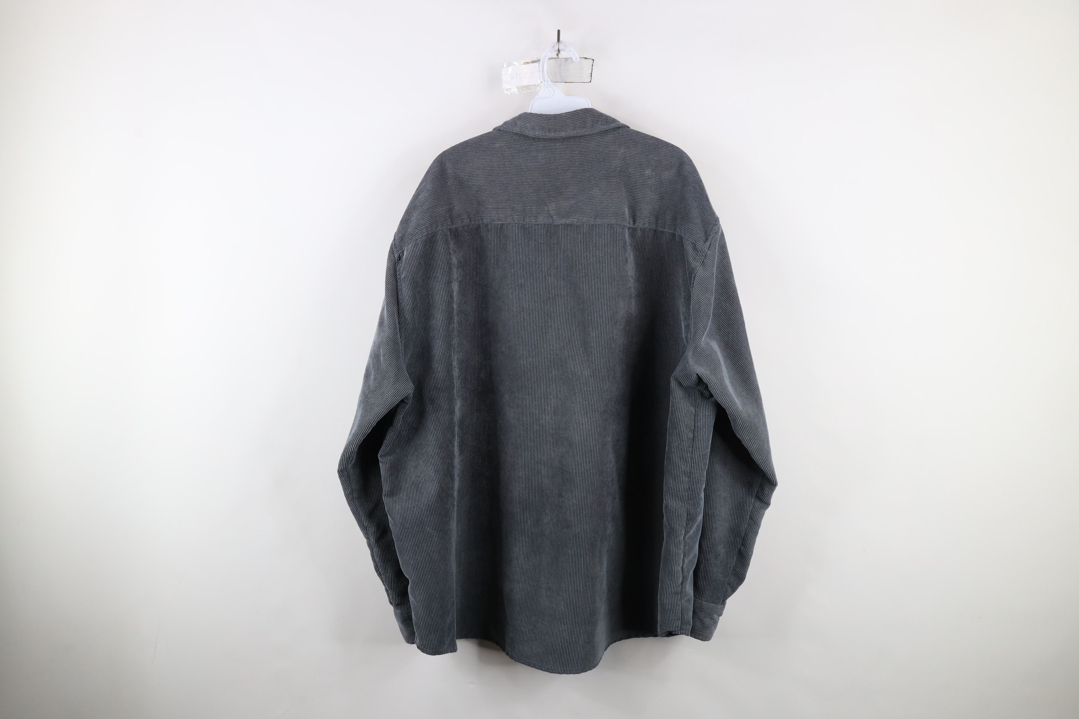 Vintage Vintage 90s Streetwear Corduroy Collared Button Shirt Gray Size US XXL / EU 58 / 5 - 9 Thumbnail