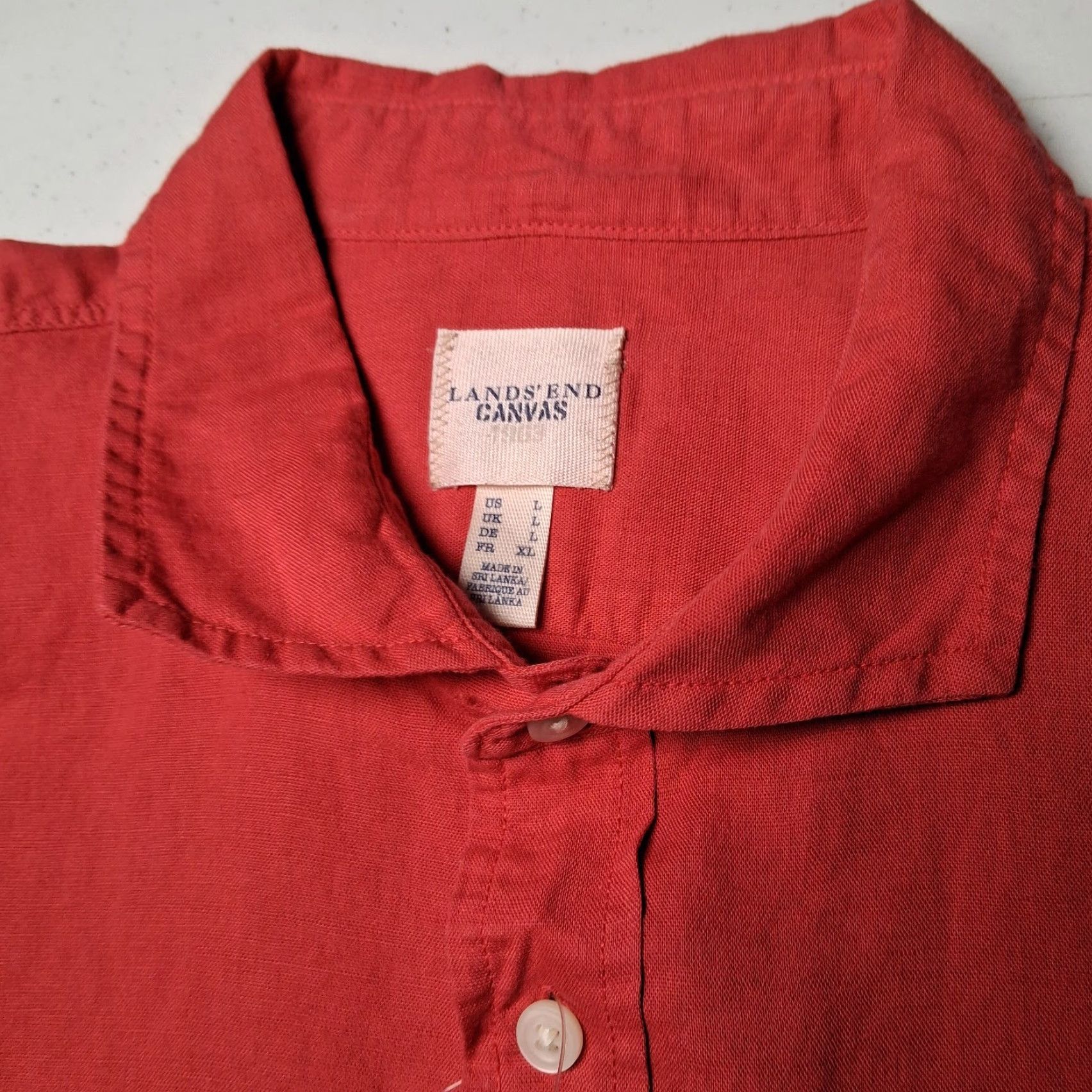 Lands' End VINTAGE Lands' End Canvas Shirt Men L Long Sleeve Red Linen Blend Button-Up Collar Spread Pockets Casual Business Womens? Size US L / EU 52-54 / 3 - 5 Thumbnail